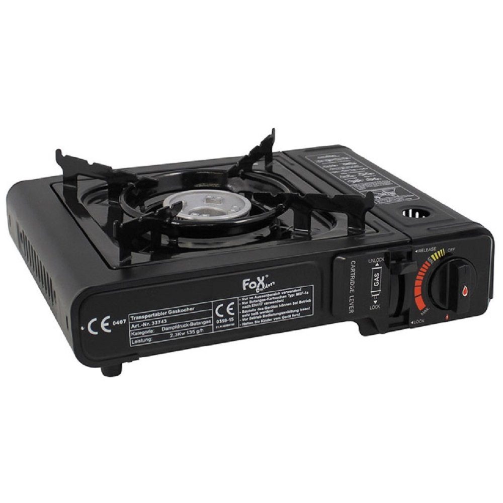 FoxOutdoor Gaskocher Gaskocher, "Camping", mit Piezo Zündung