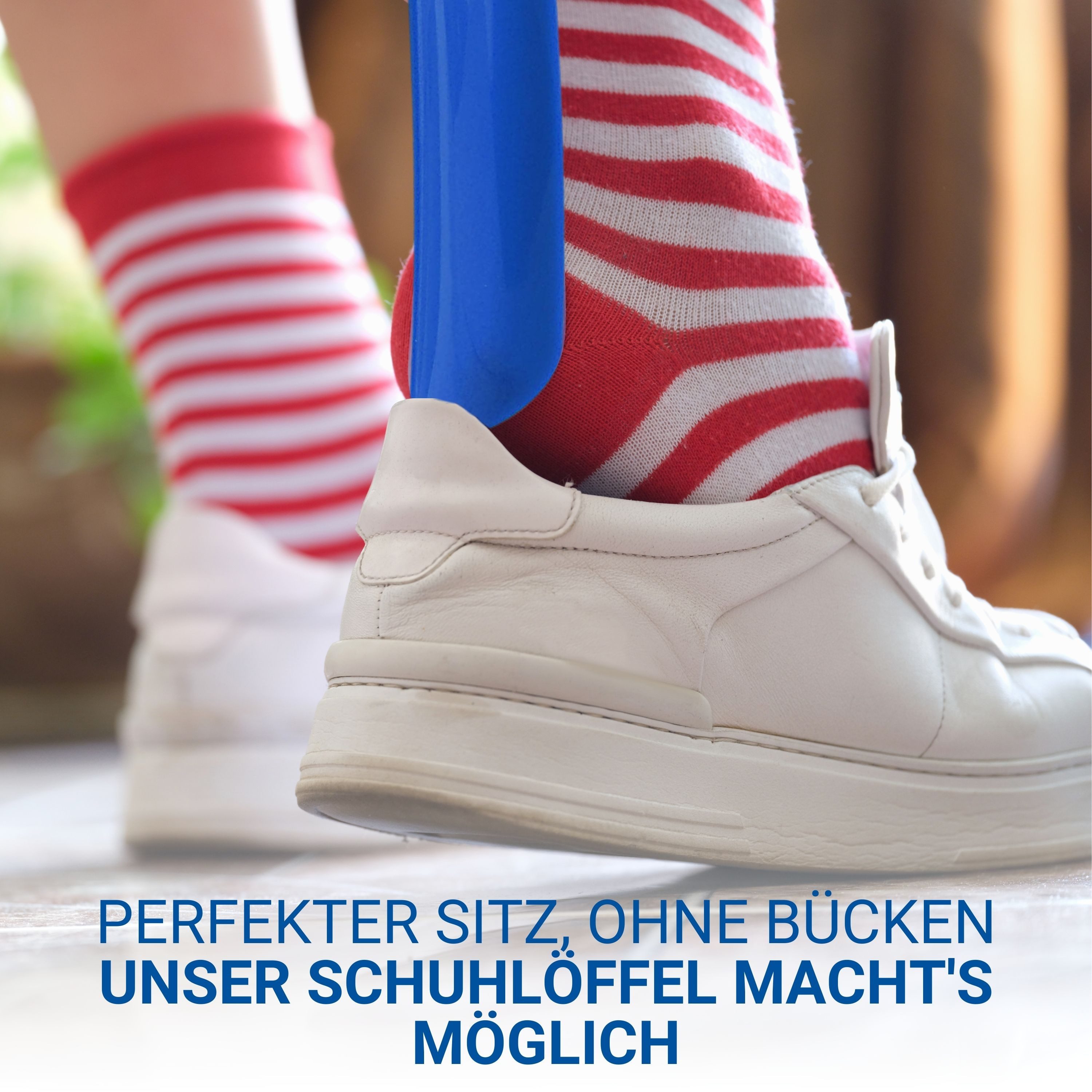 elasto Schuhlöffel Langer Schuhanzieher mit praktischer Öse zum Aufhängen