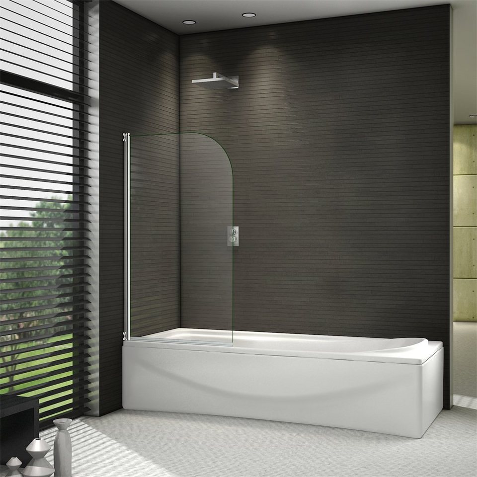 duschspa Badewannenaufsatz »Badewannenaufsatz Drehwand auf Badewanne Duschabtrennung Duschkabine 5mm Klarglas«, Einscheibensicherheitsglas,…