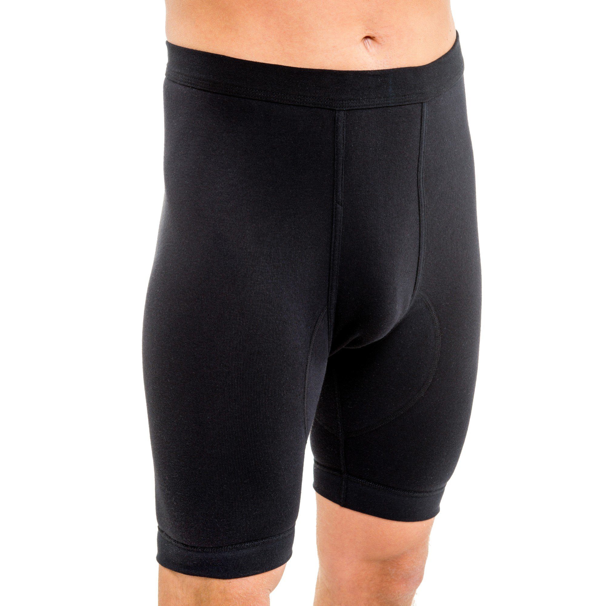 HERMKO Langer Boxer 3980 2er Pack Herren Longpant mit Eingriff, hoher Leib Bio-Baumwolle