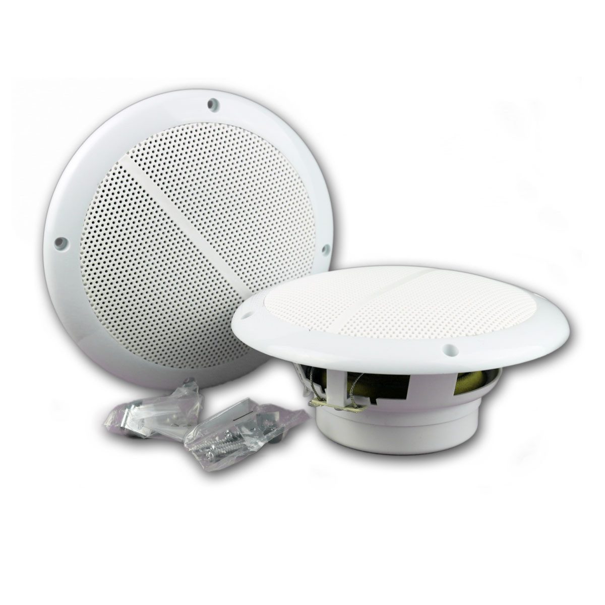 ChiliTec Paar Außen-Lautsprecher weiß CT-65 8 Ohm 6,5" 100W Einbaulautsprecher