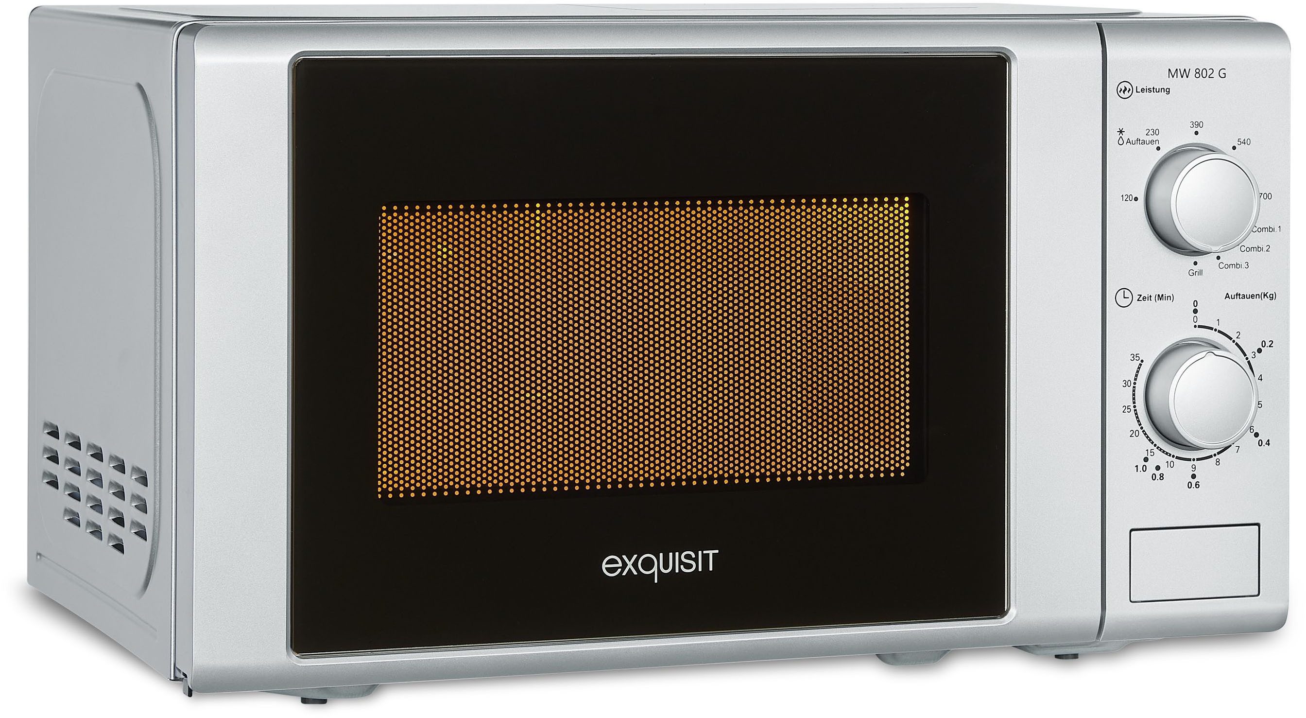 exquisit Mikrowelle MW 900-030G silber, Grill, Mikrowelle, 20 l
