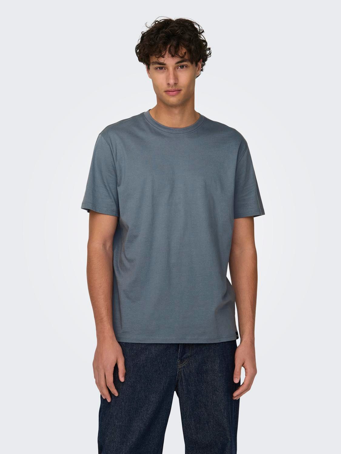 ONLY & SONS T-Shirt 2er-Set Rundhals Kurzarm für Herren (1-tlg) Bio-Baumwolle nachhaltig Regular Fit Rundhals Kurzarm