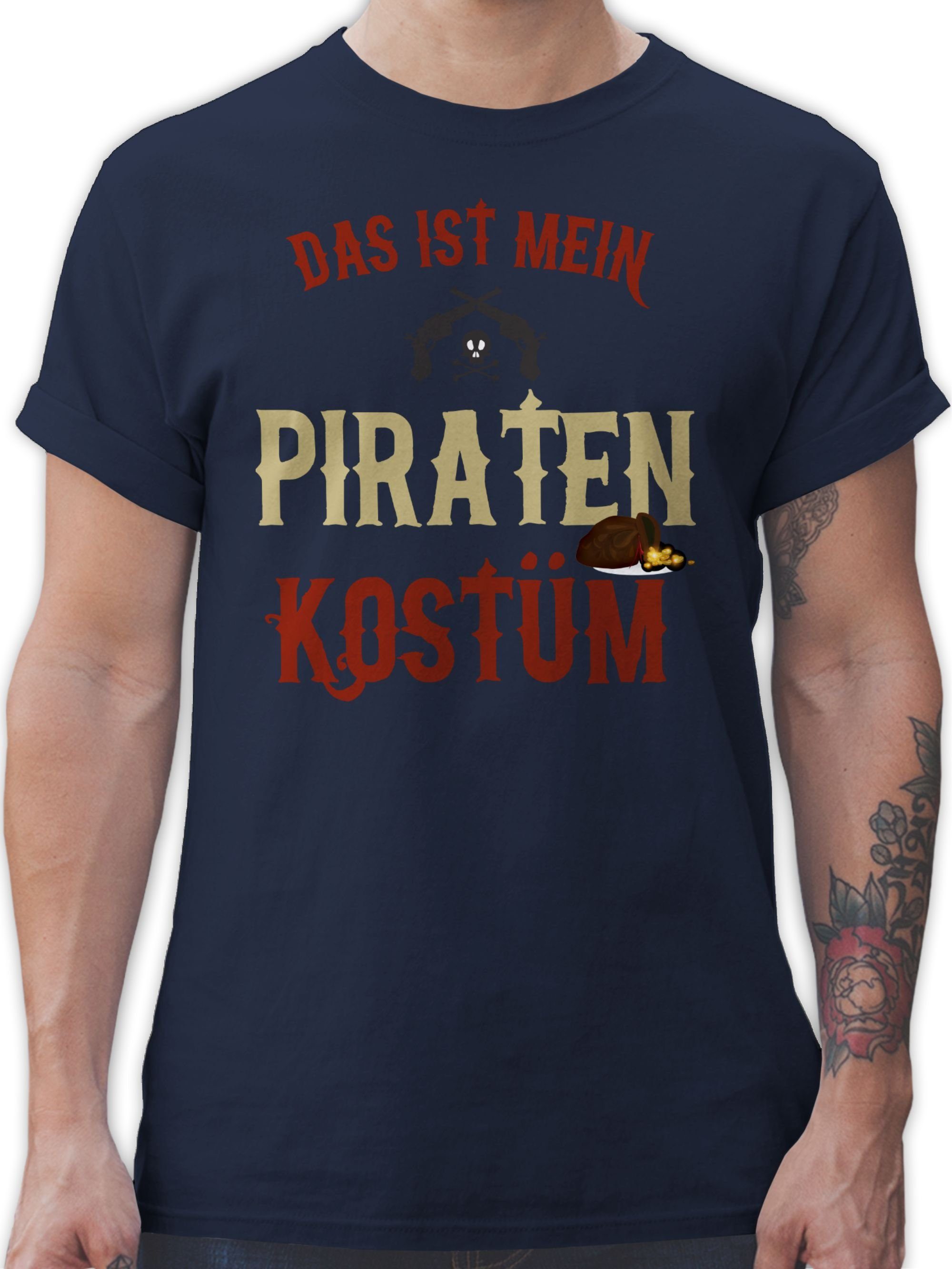 Shirtracer T-Shirt Das ist mein Piraten Kostüm - Pirat verkleidet Piratenkostüm Karneval Outfit 03 Navy Blau