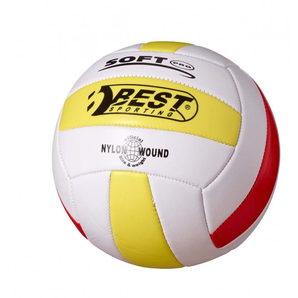 Best Sporting Volleyball Volleyball Soft Pro Größe 5 aus weichem Soft-PVC (Volleyball, 1 x Best Sporting Volleyball Soft Pro, aufgepumpt), Superweiches Soft-PVC, 18 Panels, maschinengenäht, Gummiblase