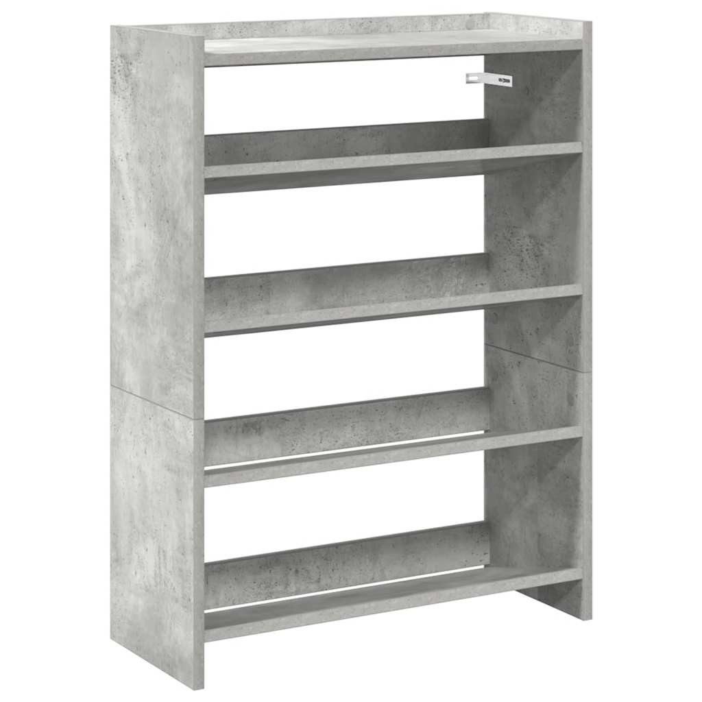 vidaXL Schuhregal Schuhregal Betongrau 60x25x81 cm Holzwerkstoff, 1-tlg.