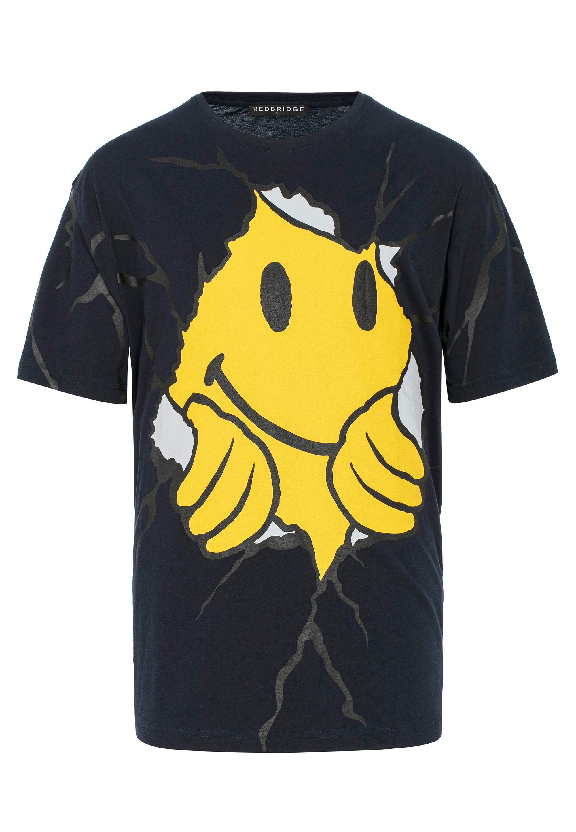 RedBridge T-Shirt mit Smiley-Print Trendiges Oversize günstig online kaufen