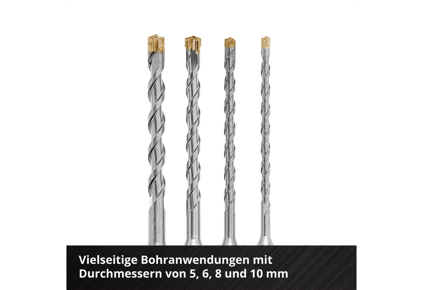 Thumbnail - kwb Bohrer- und Bit-Set, HB2X SDS Plus Bohrer Set, 4 tlg., 160 mm, Ø 5/6/8/10 mm (HM X Cross Po