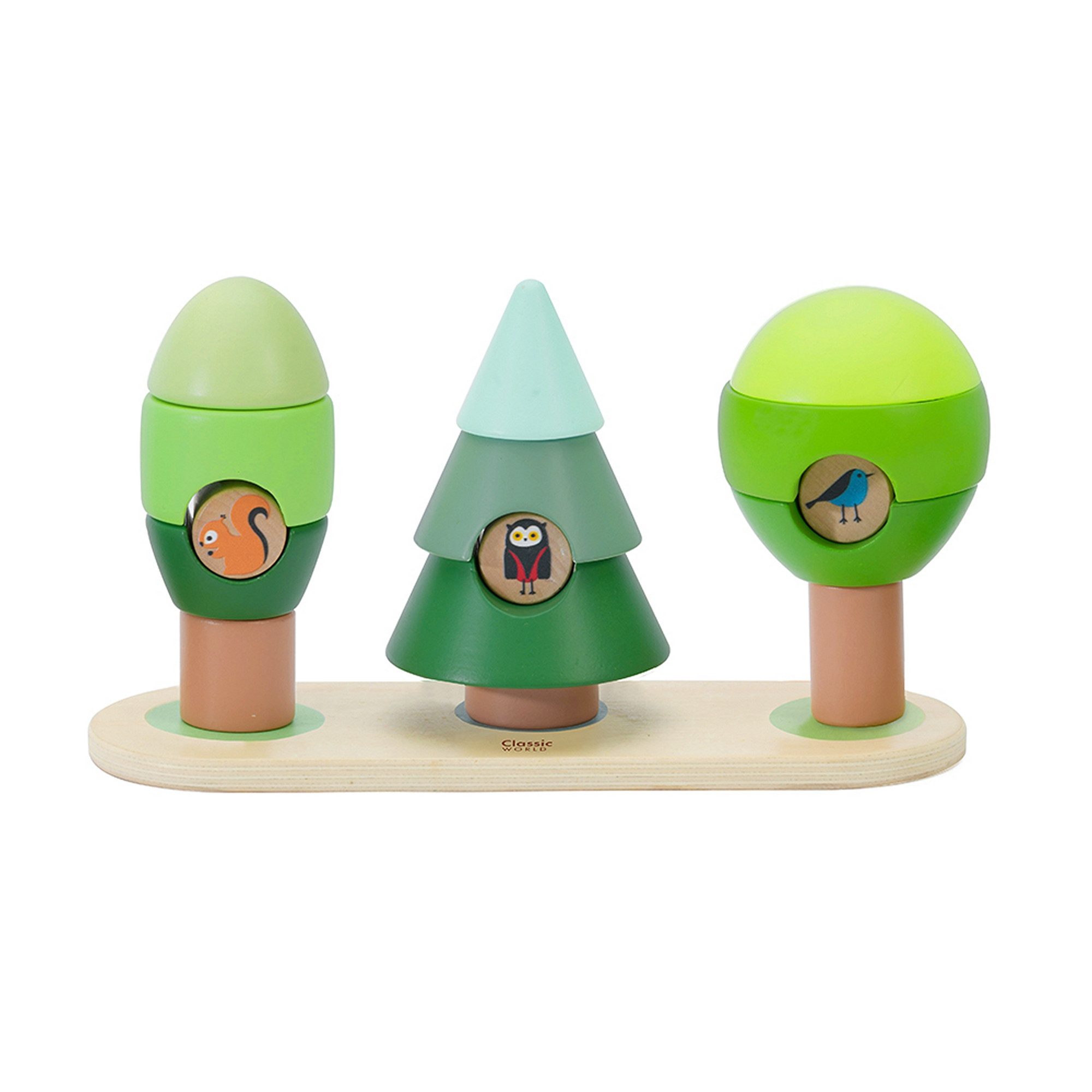 Classic World Stapelspielzeug Classic World - Stapelspiel Wald - 23x8x13cm - ab 10 Monaten, (13-tlg), Aus Holz