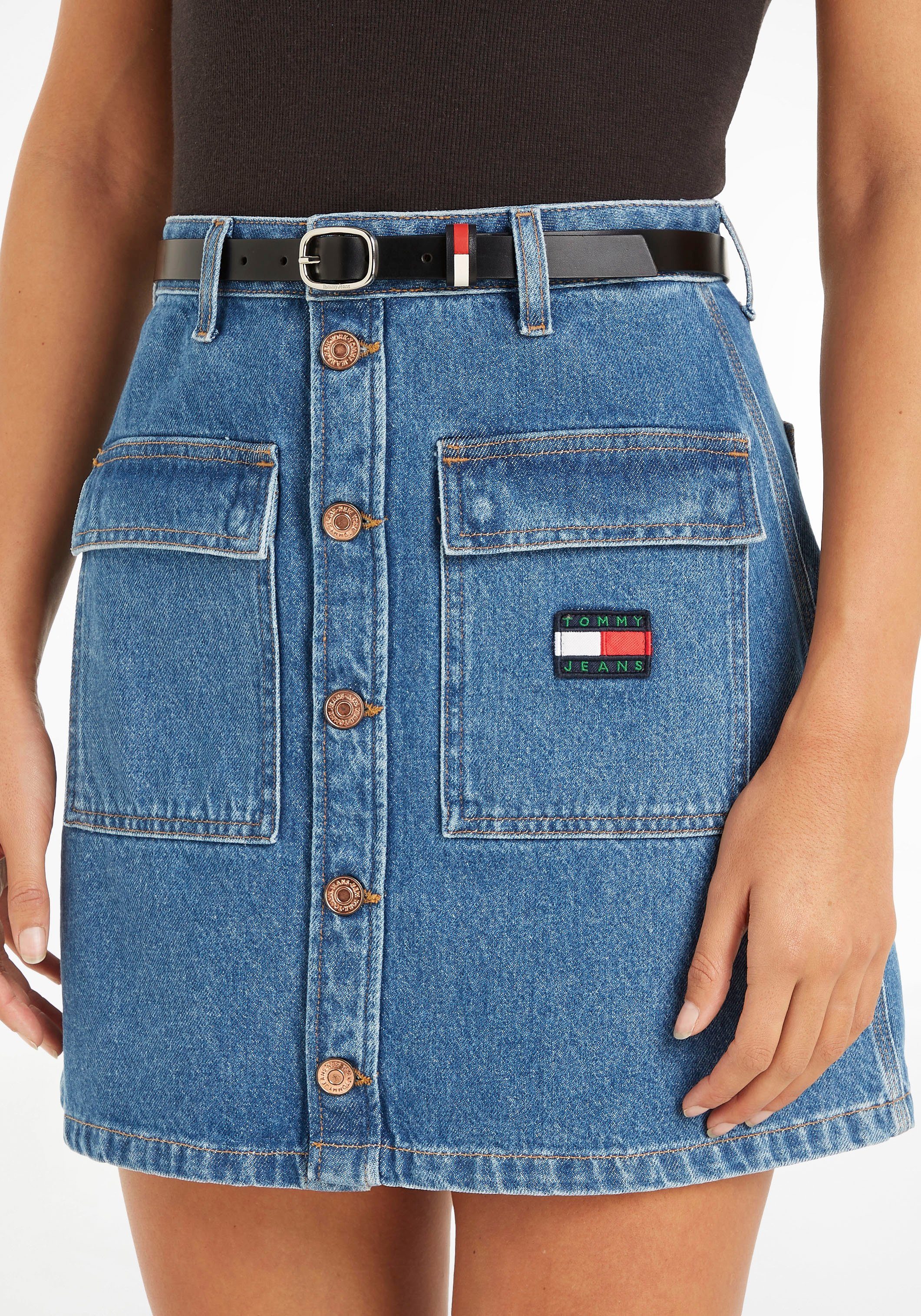 in Tommy 2.0 OVAL TJW mit Black Gürtelschlaufe Jeans TJ-Farben Ledergürtel