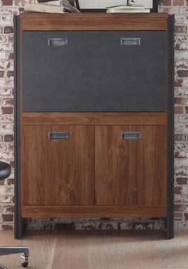 Furn.Design Sekretär Auburn (Schreibtisch in Eiche und grau, 90 x 127 cm), Industrial Design