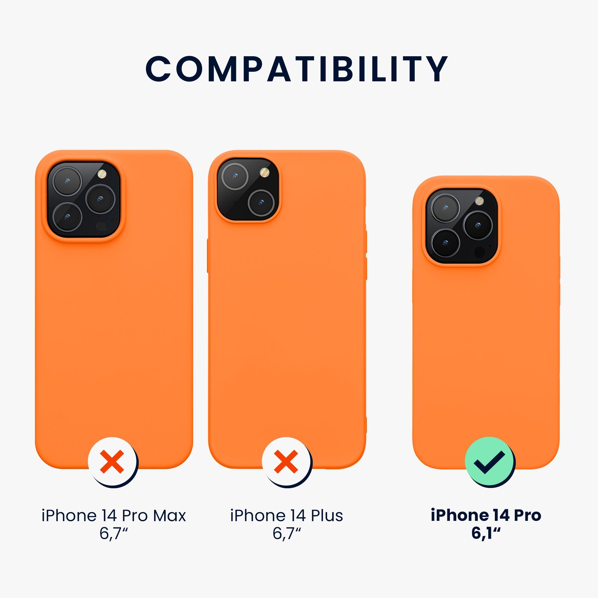 kwmobile Handyhülle Hülle für Apple iPhone 14 Pro, Hülle Silikon - Soft Handyhülle - Handy Case Cover