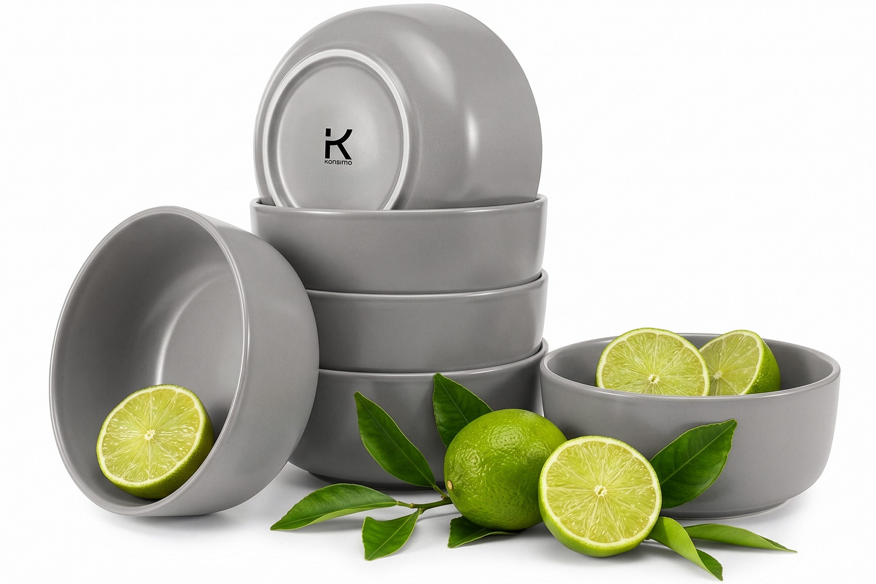 KONSIMO® Müslischale VICTO Schüssel-Set hergestellt in der EU, Steingut, (6-Personen Set, 6-tlg), spülmaschinengeeignet, mikrowellengeeignet, 6x Schale