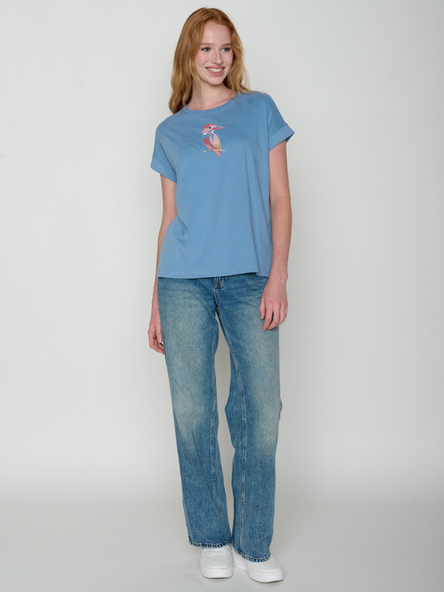 GreenBomb T-Shirt Loony Bird Look (1-tlg., 1) Rundhalsausschnitt, Bio-Baumwolle, GOTS Zertifiziert