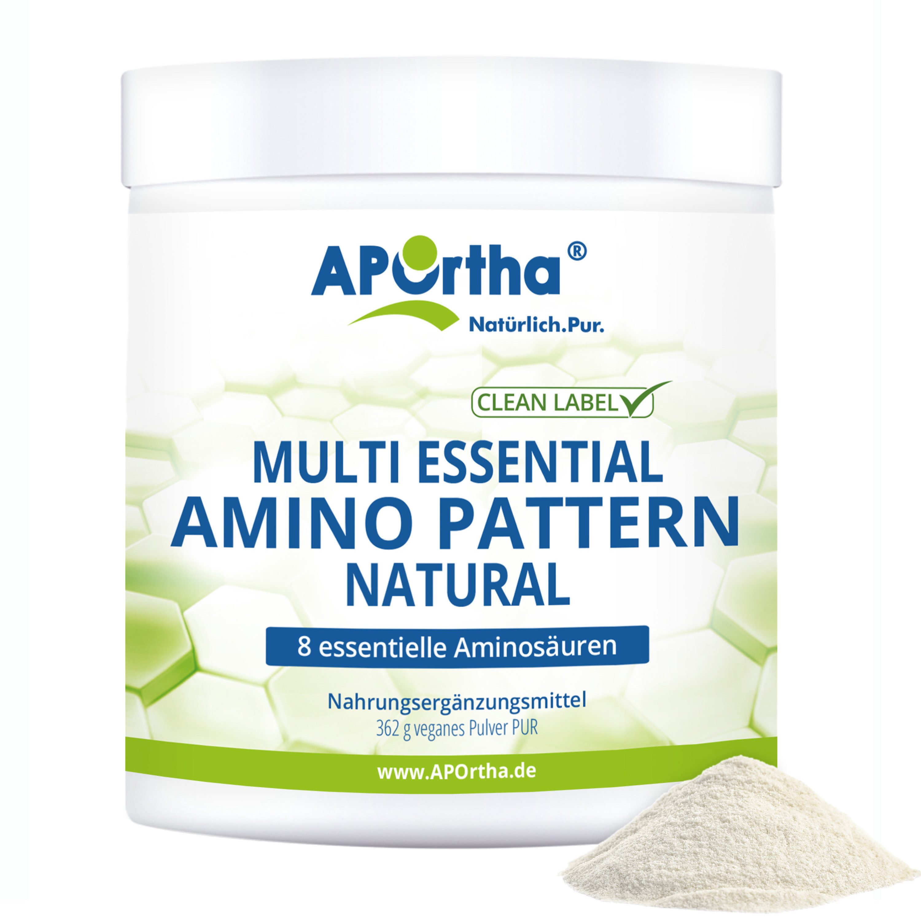 APOrtha® Amino Pattern Pulver PUR - NATURAL - 362 g veganes Pulver Pulver