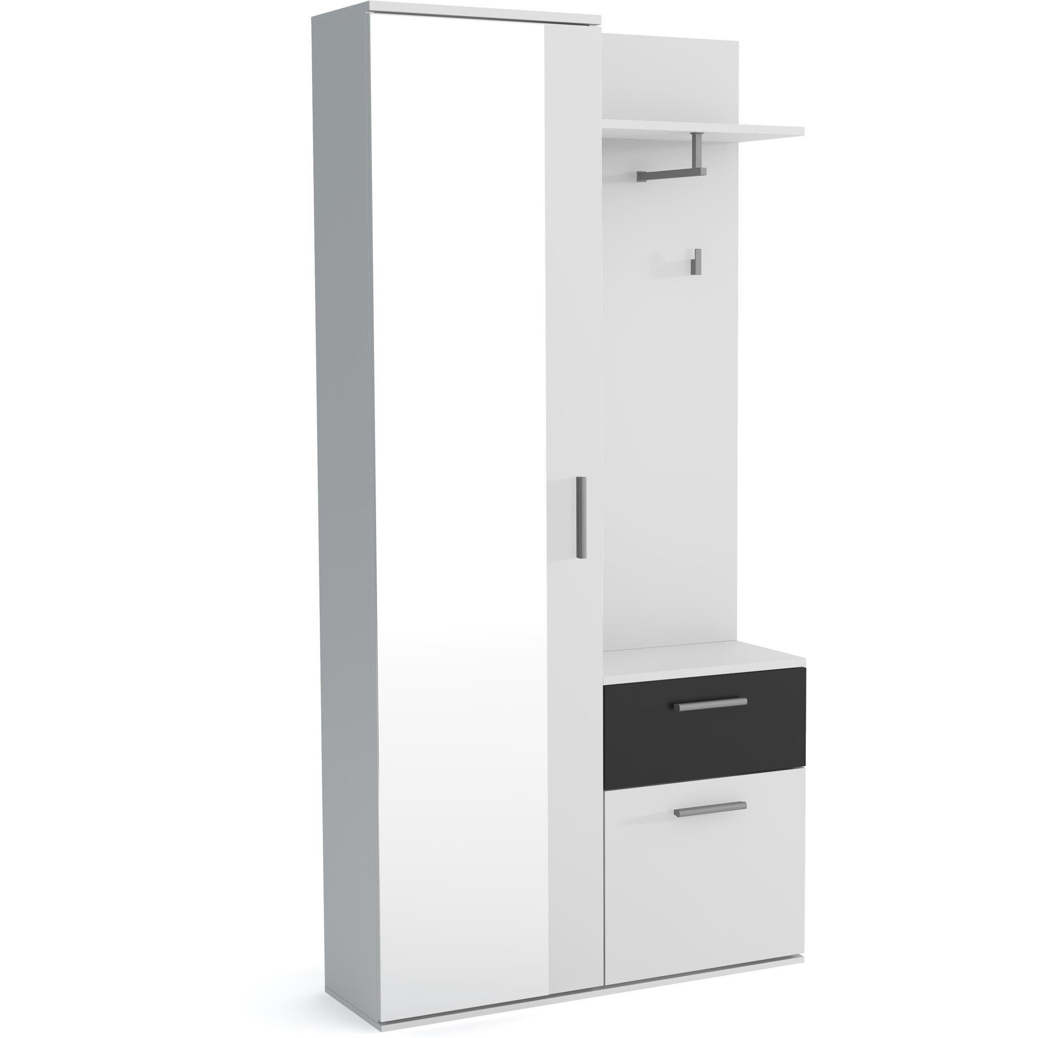 Beautysofa Kompaktgarderobe Justin (Schuhschrank, Kleiderhaken, Garderoben- günstig online kaufen