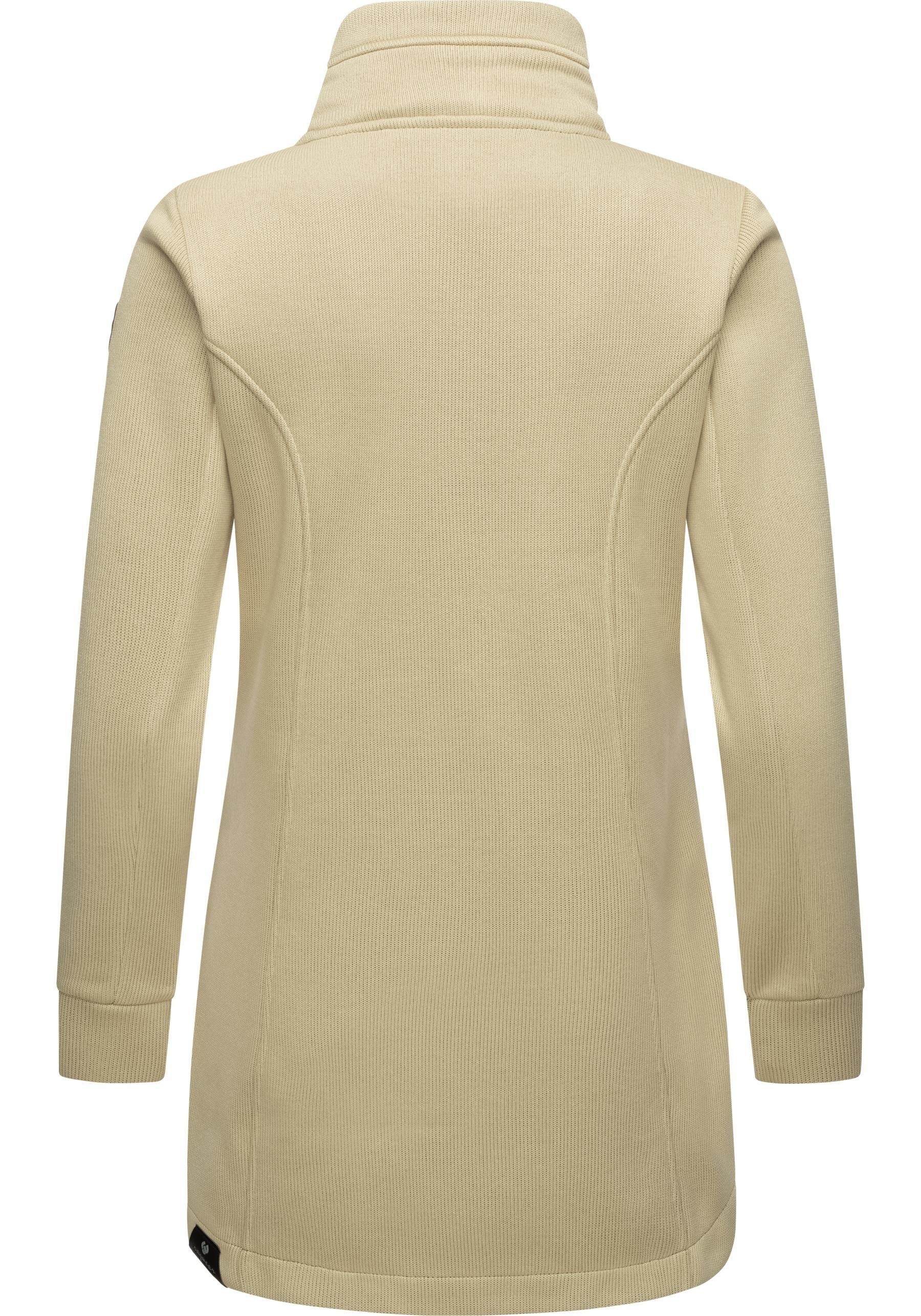 Ragwear Sweatjacke Letrice Bonded Elegante Zip-Jacke mit hohem Kragen in Feinstrickoptik