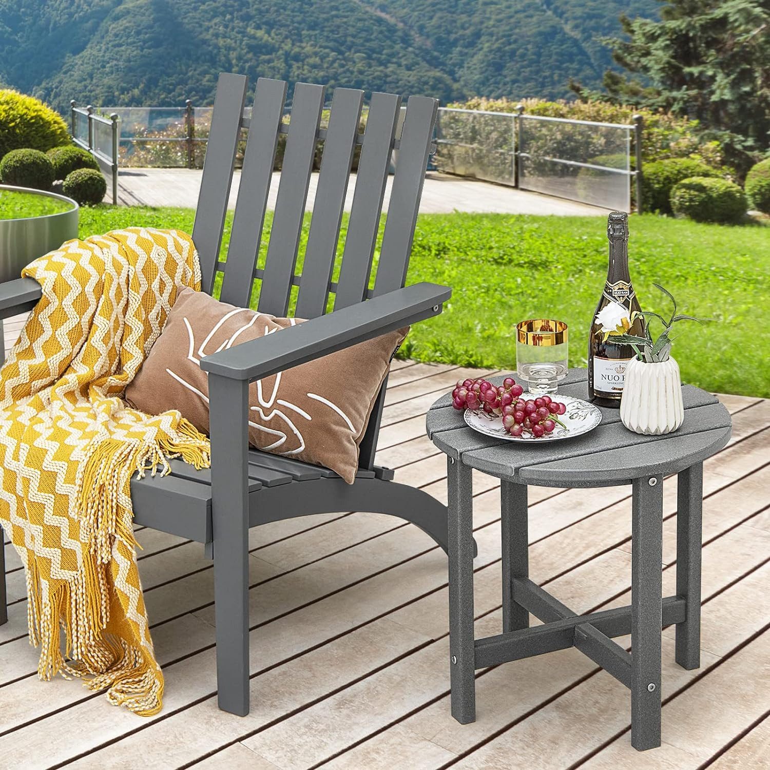 KOMFOTTEU Gartentisch Beistelltisch, aus HDPE, rund günstig online kaufen