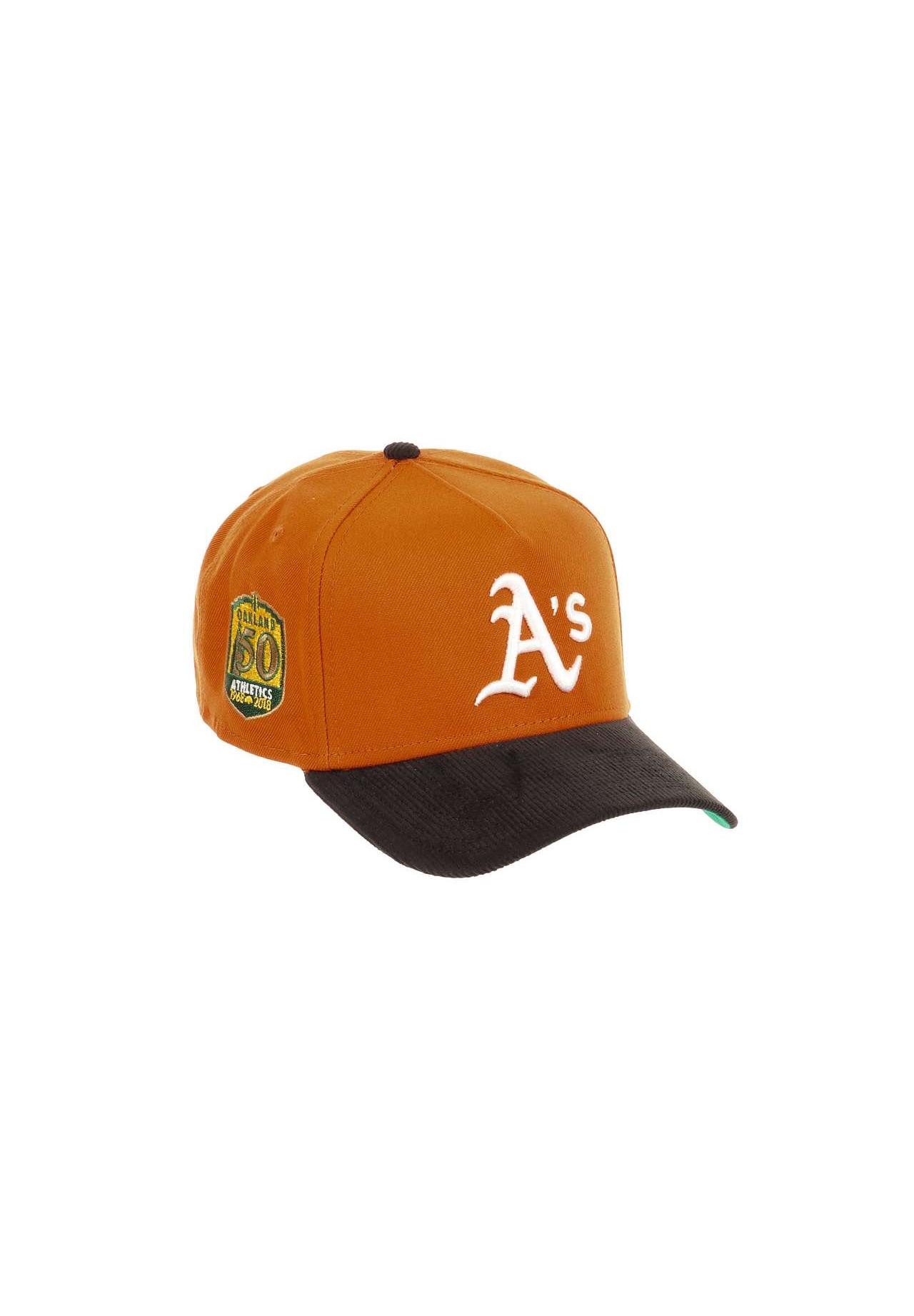 Baseball Cap Oakland Athletics MLB 50th Anniversary Sidepatch Orange Black Cord 9F