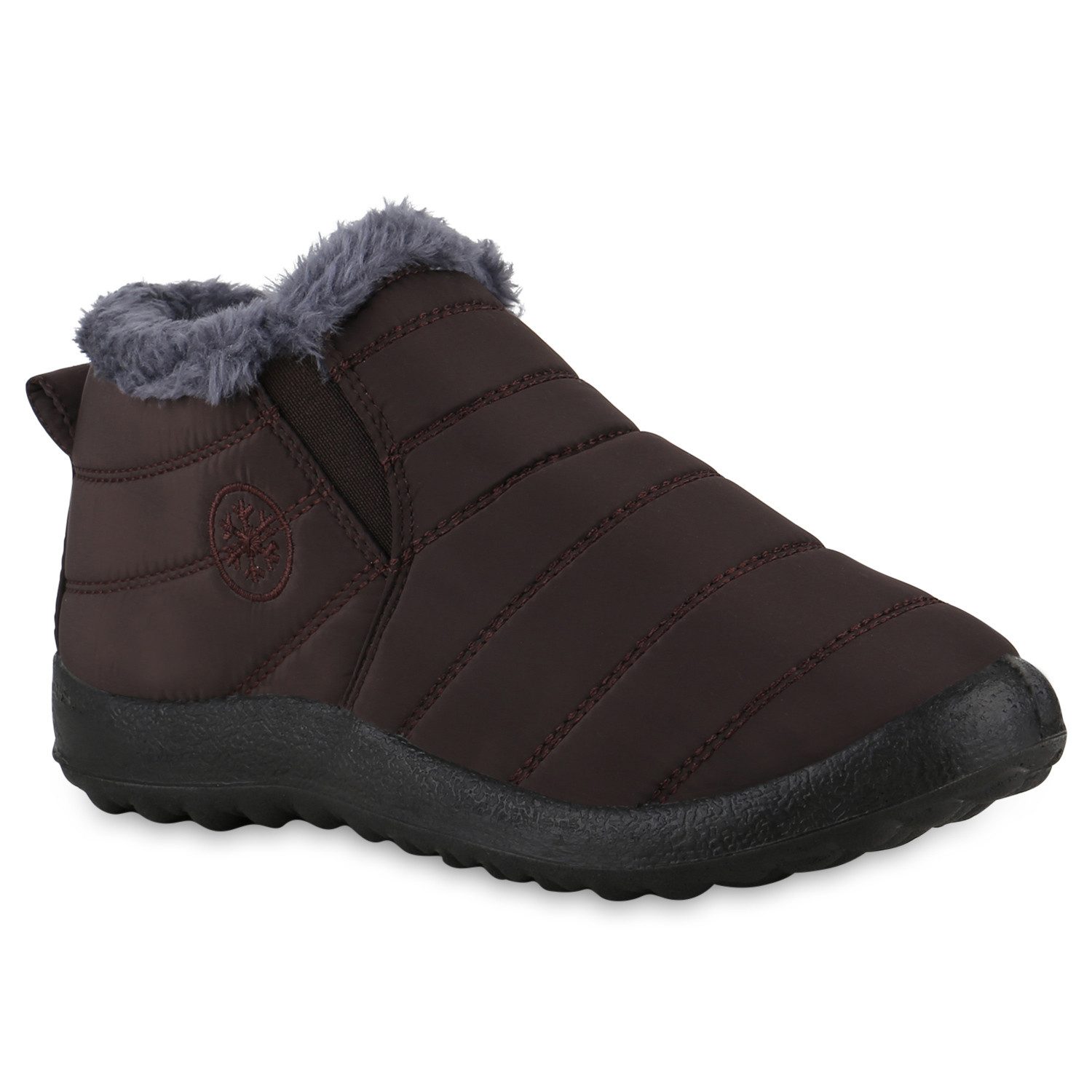 VAN HILL 841499 Winterstiefelette Damen Warm Gefütterte Winter Boots Stiefeletten Bequeme