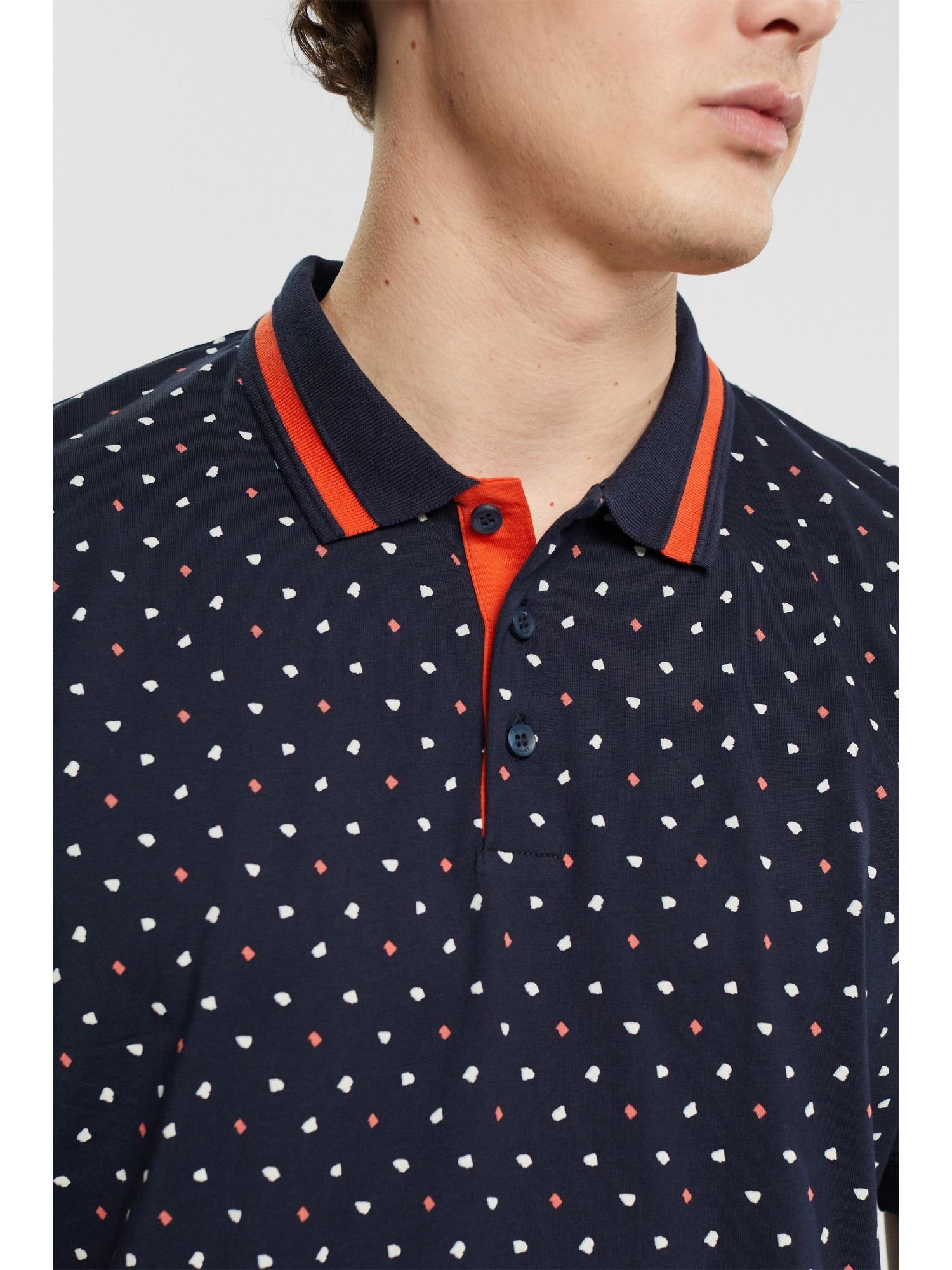 Allover-Muster Esprit Poloshirt Poloshirt mit NAVY