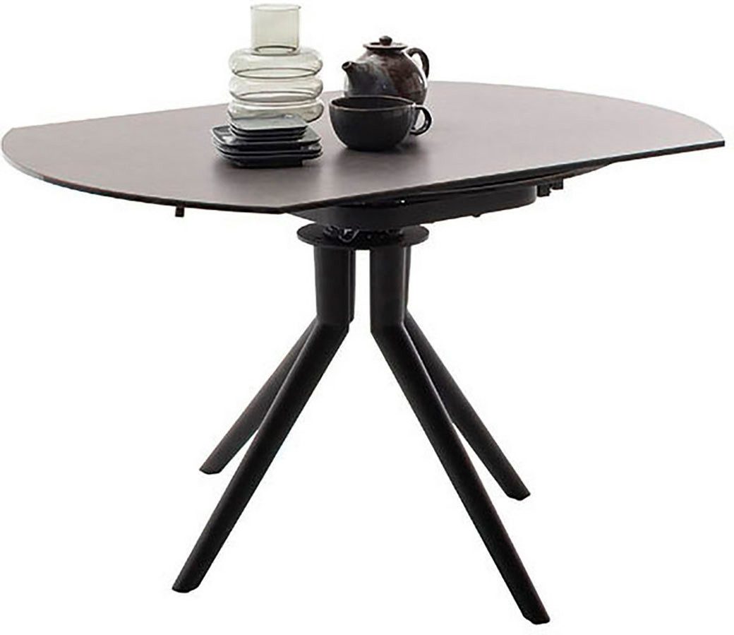 MCA furniture Esstisch RUBIKON Vierfußtisch 90-135 cm (Einzelstück), Keramik, Metall, Längsseitenauszug, ausziehbar, 13 mm