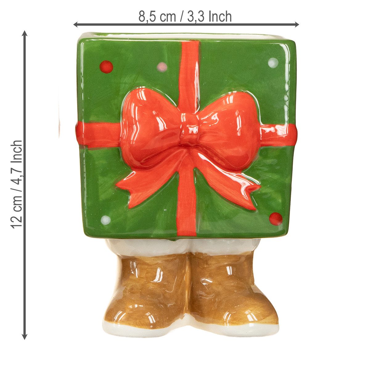 Kaemingk Weihnachtsmann Weihnachtlicher Keramik-Übertopf Geschenkdesign mit charmanten, 2 Stü