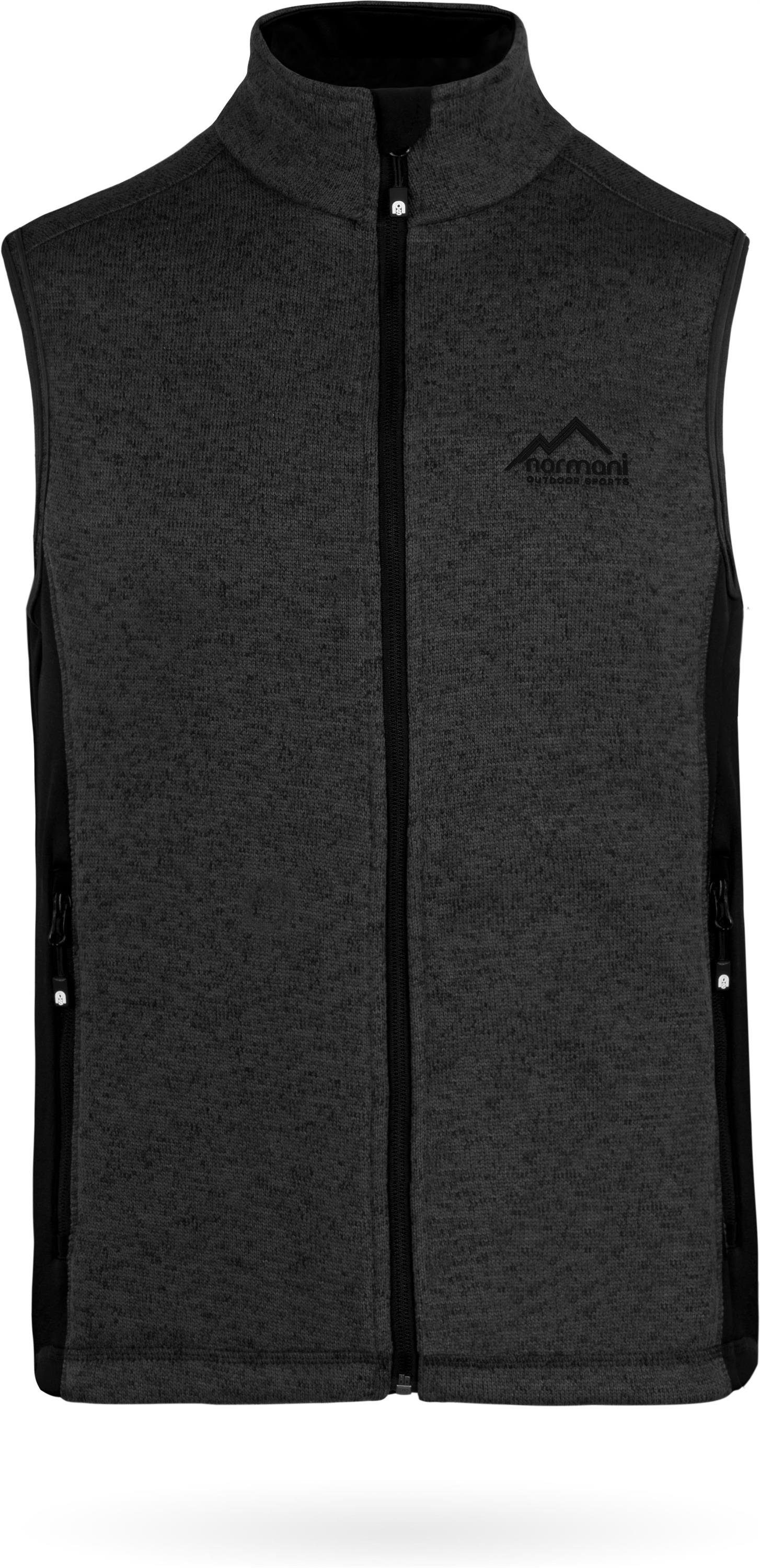 normani Fleeceweste Herren Strick-Fleeceweste Shamattawa Winterweste mit Seitentaschen und Neopren - Ärmellose Strickweste