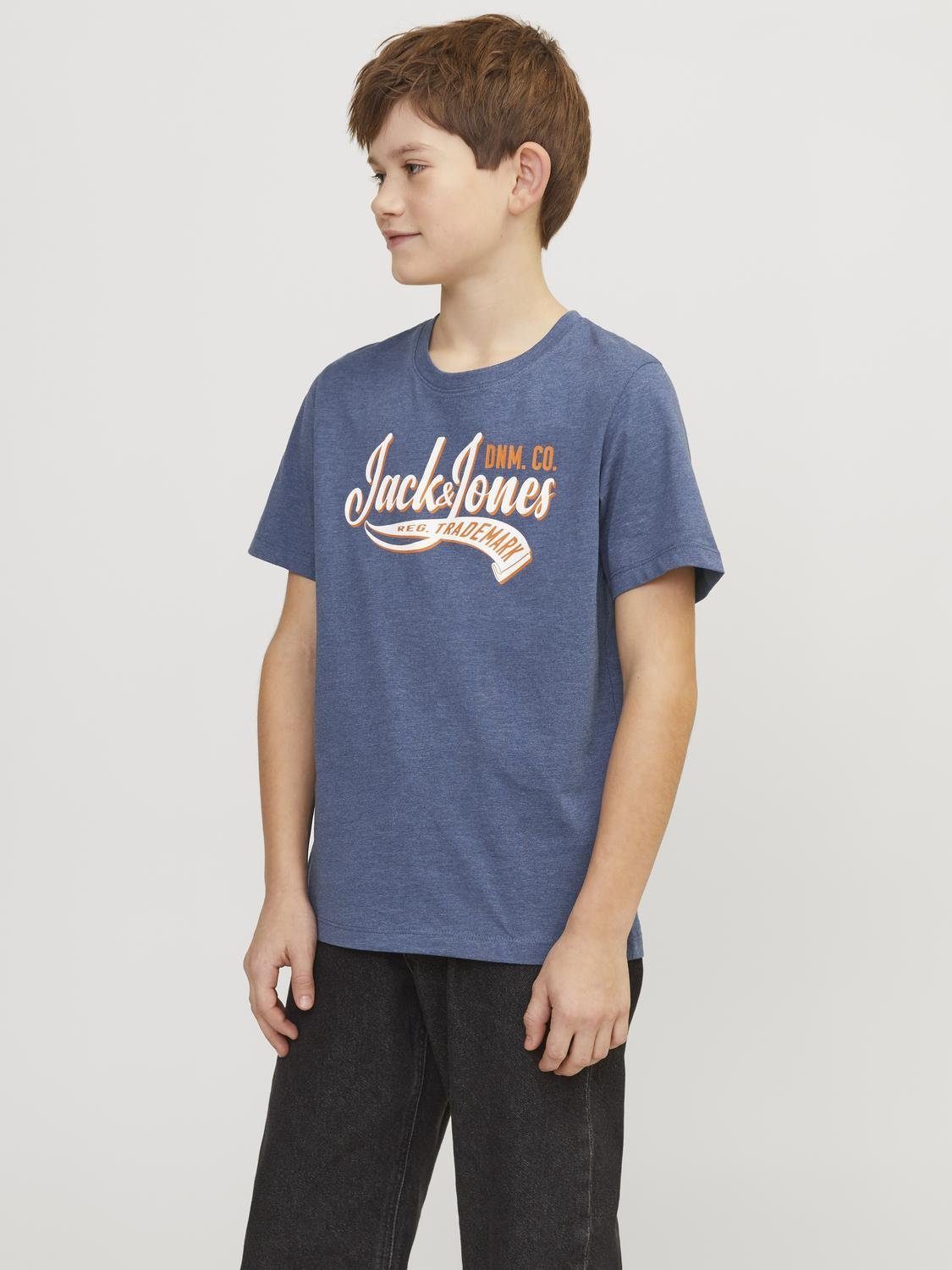 Jack & Jones Junior Rundhalsshirt JJELOGO TEE SS NECK 2 COL AW23 NOOS JNR