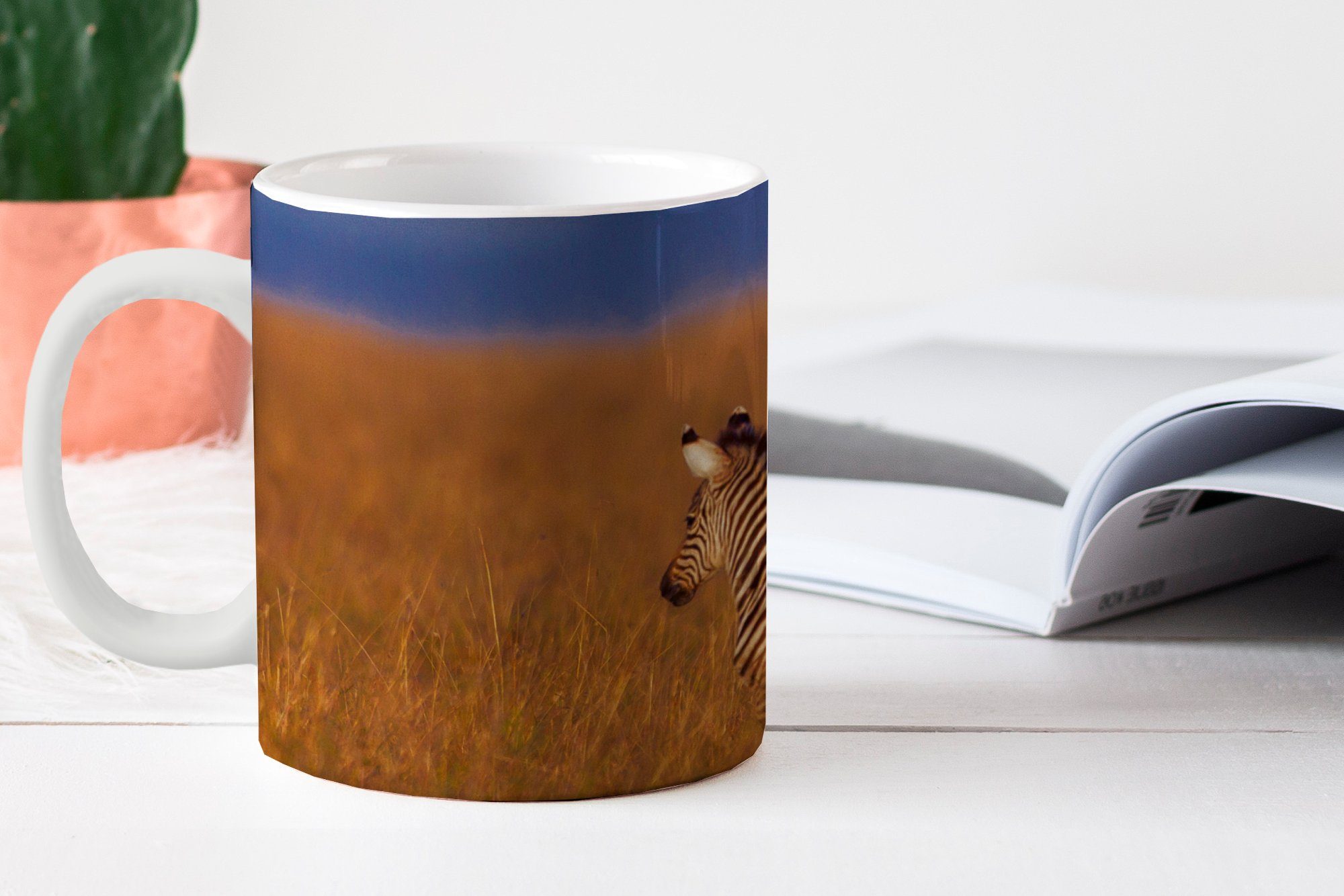 Geschenk Teetasse, Becher, Teetasse, Keramik, Kaffeetassen, Mutter Babyzebra, MuchoWow Tasse und