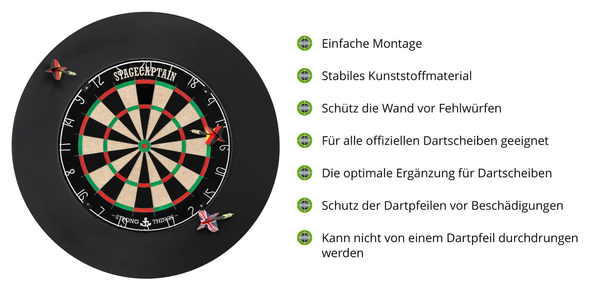 Sisal inkl. dünnen Pro, DBS-1715 6 12 mit BullsEye Drähten Flights), und Dartpfeilen Catchring, Stagecaptain (Dartboard-Set, Dartscheibe aus Steeldartscheibe