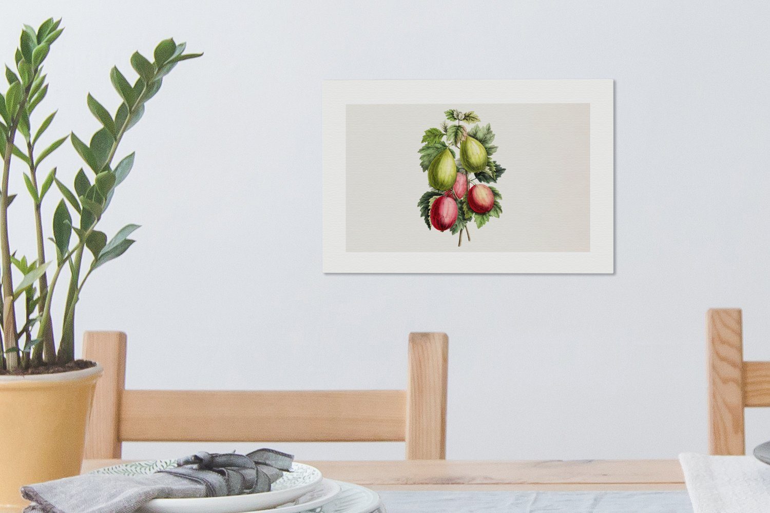 OneMillionCanvasses® Leinwandbild Lebensmittel - Feigen - 30x20 cm Wandbild Gesund, Aufhängefertig, (1 Leinwandbilder, St), Wanddeko