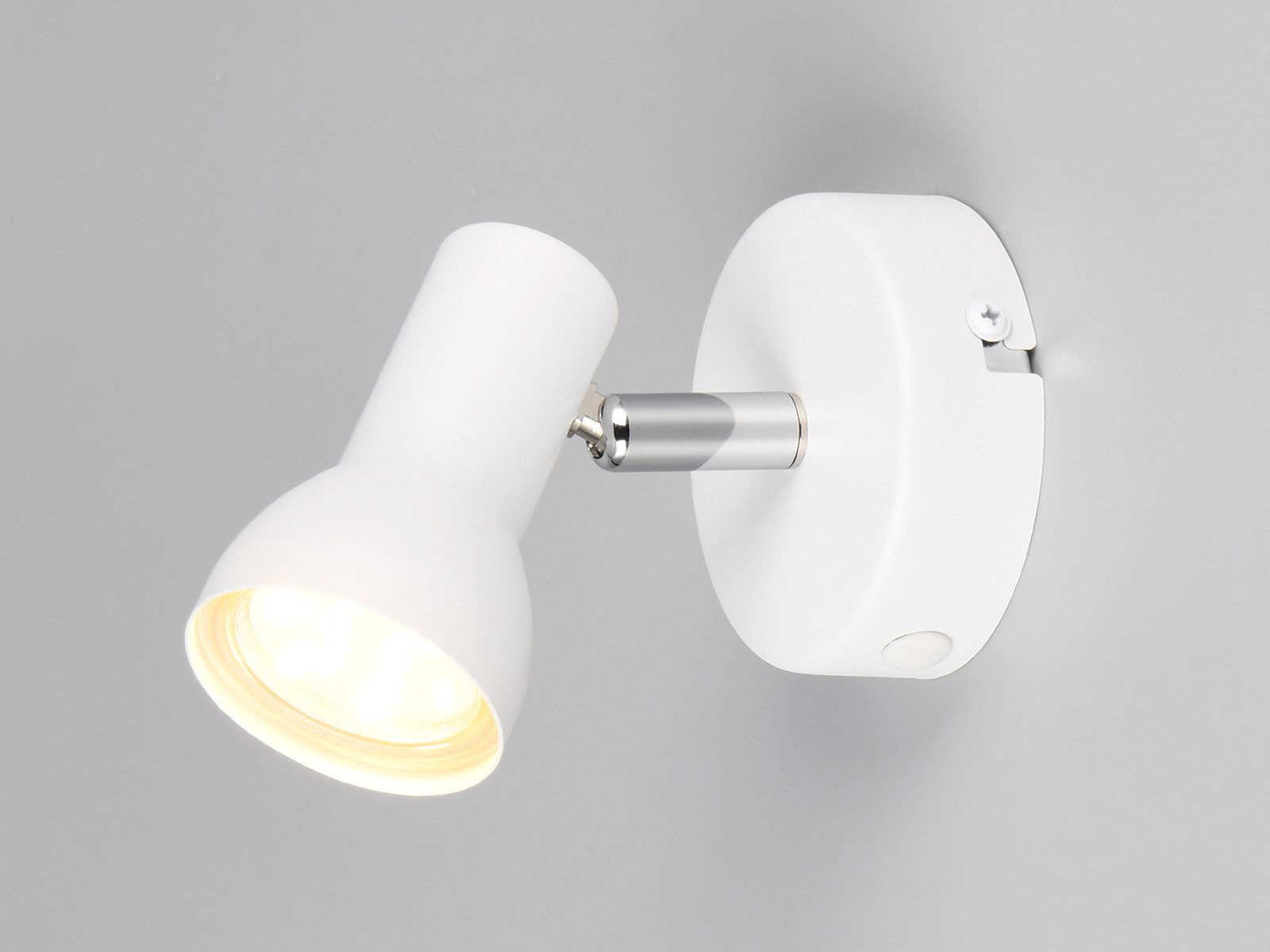 Reality Leuchten Wandstrahler, ohne Leuchtmittel, Wandleuchte-n innen, moderne Lichtspots in Weiß, Durchmesser 8cm