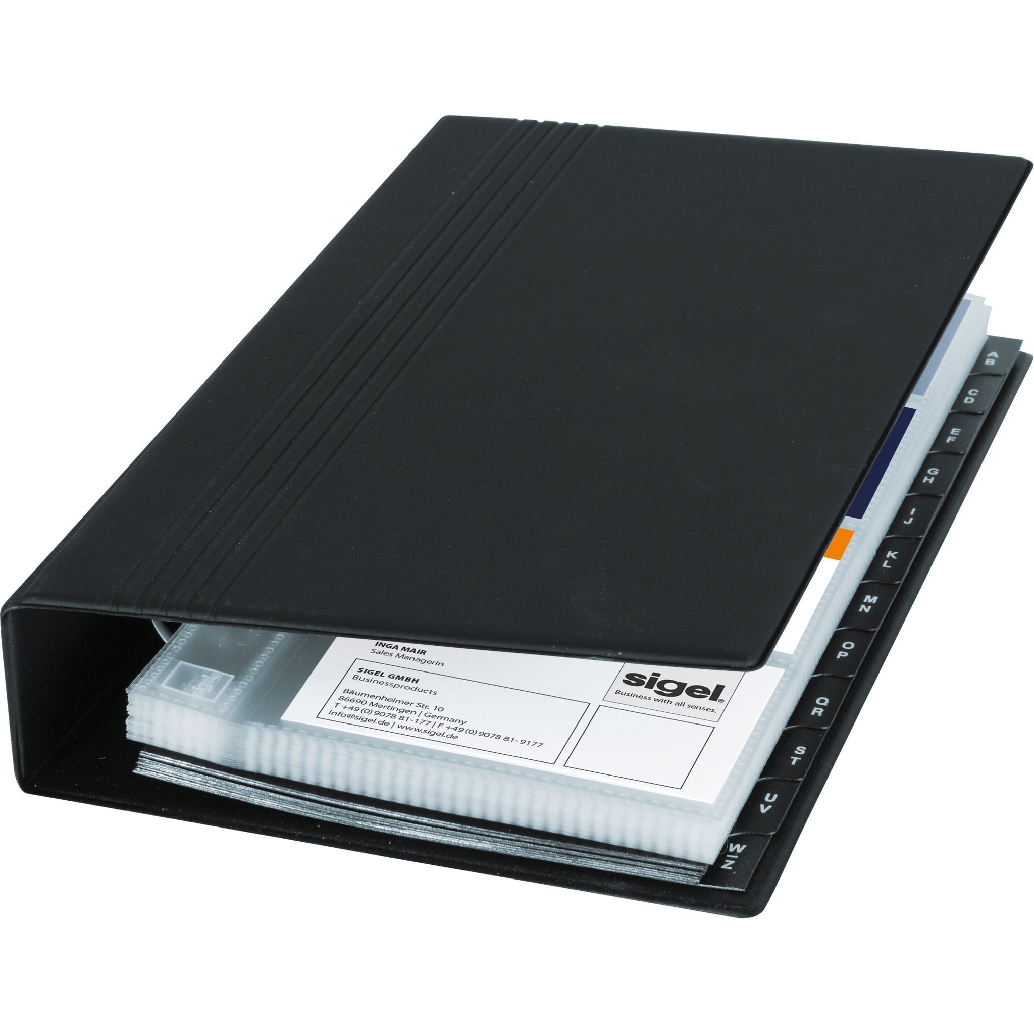Sigel Visitenkartenhülle SIGEL VZ300 Visitenkarten-Ringbuch - für bis zu 200 Visitenkarten -