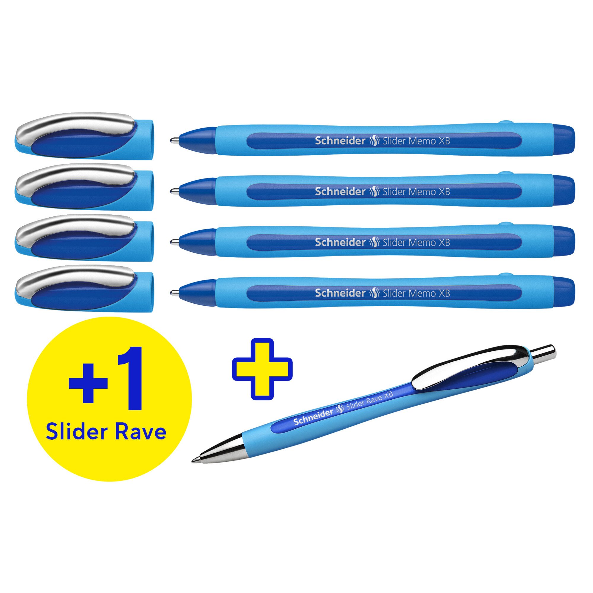 memo Kugelschreiber Kugelschreiber Slider Memo XB 150275 blau 4+1Rave (50 Stück)