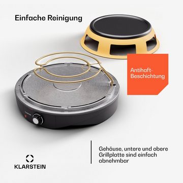 Klarstein Pizzaofen Marinara 3-in-1 Pizzaofen, Elektrischer Ofen Grill Raclette Backen 1200 W