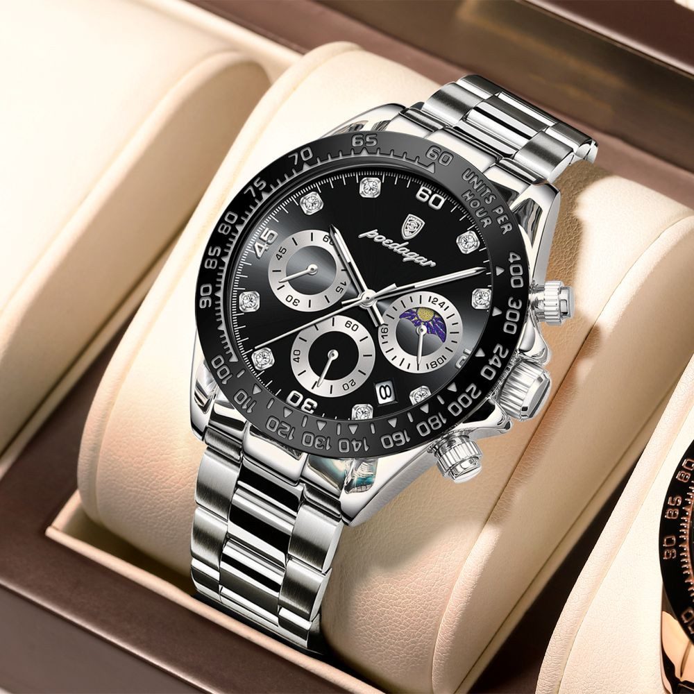 POEDAGAR Quarzuhr Poedagar 629 Luxus Chronograph Uhr mit Glitzerstein-Ziffe günstig online kaufen
