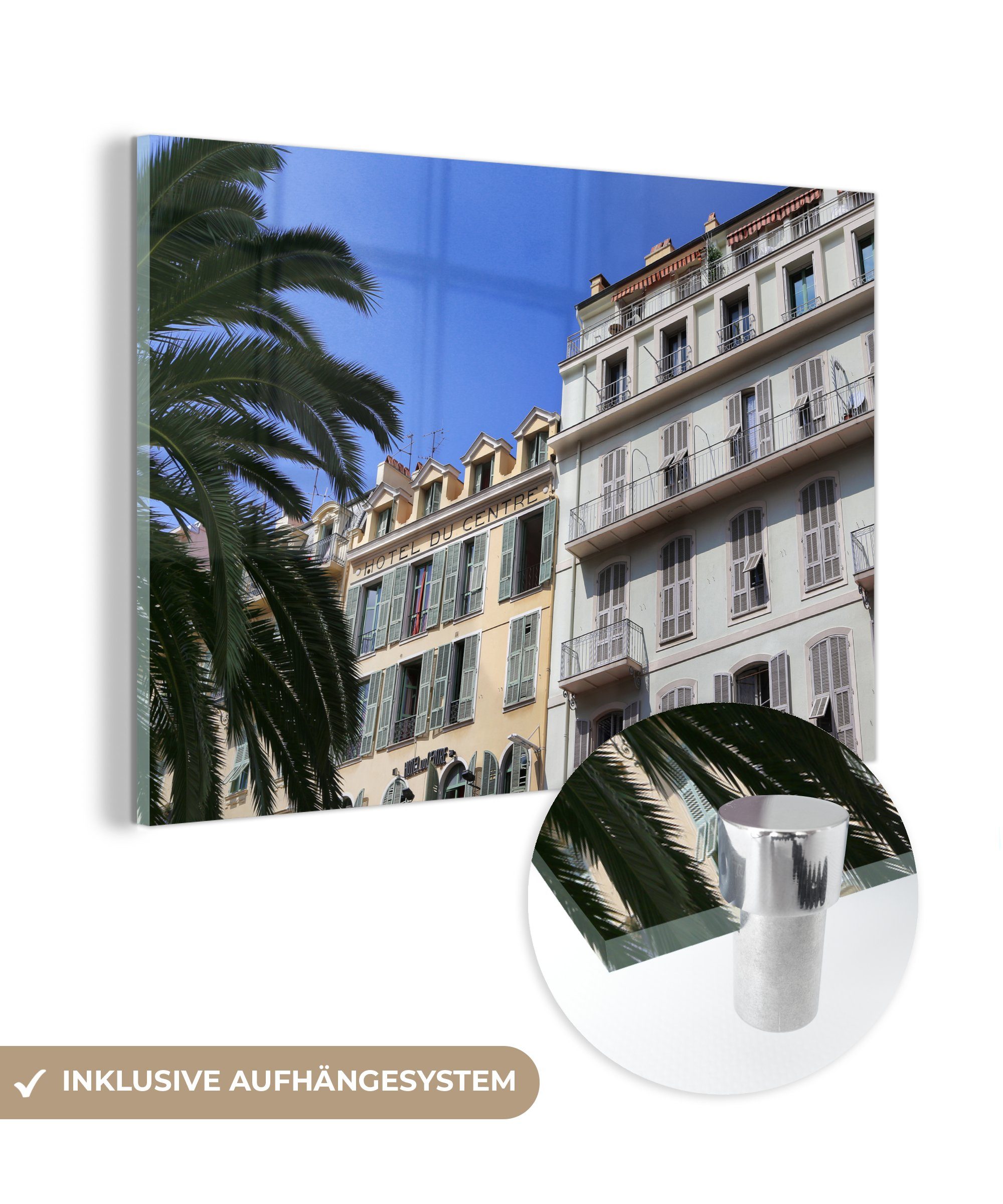 MuchoWow Acrylglasbild Frankreich - Architektur - Nizza, (1 St), Acrylglasbilder Wohnzimmer & Schlafzimmer
