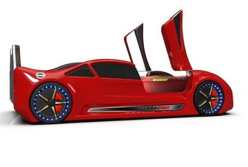 Möbel-Zeit Autobett Autobett Racing XR9 Model Kinderbett mit Flügeltüren + Licht + Sound