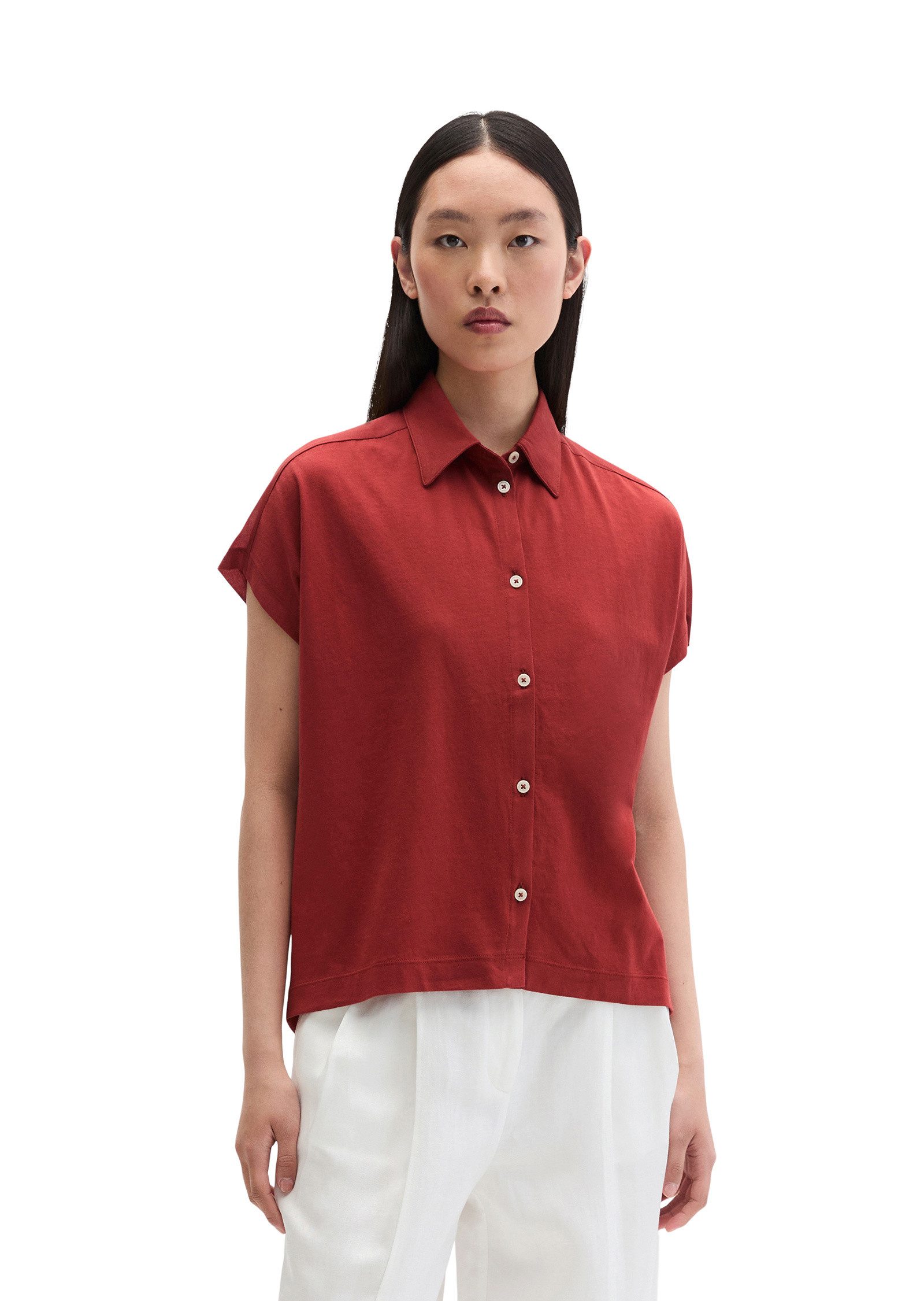 Marc O'Polo Kurzarmshirt aus Material-Mix