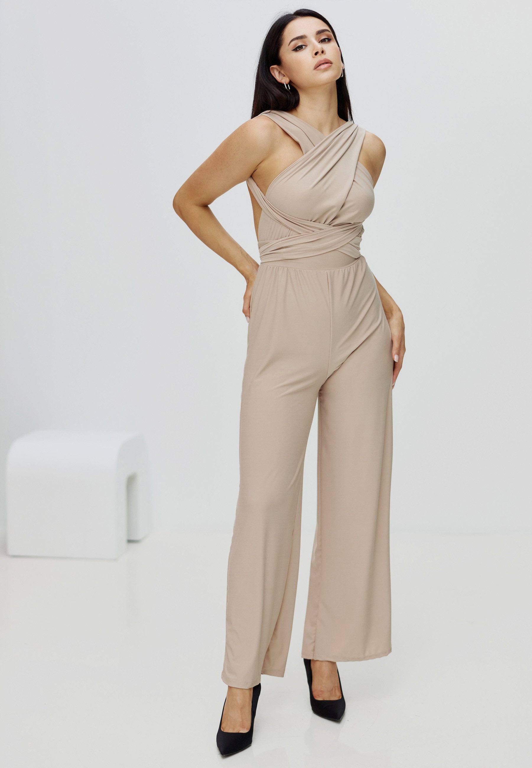 Worldclassca Jumpsuit Worldclassca Jumpsuit Backless Overall mit Gürtel Ärm günstig online kaufen