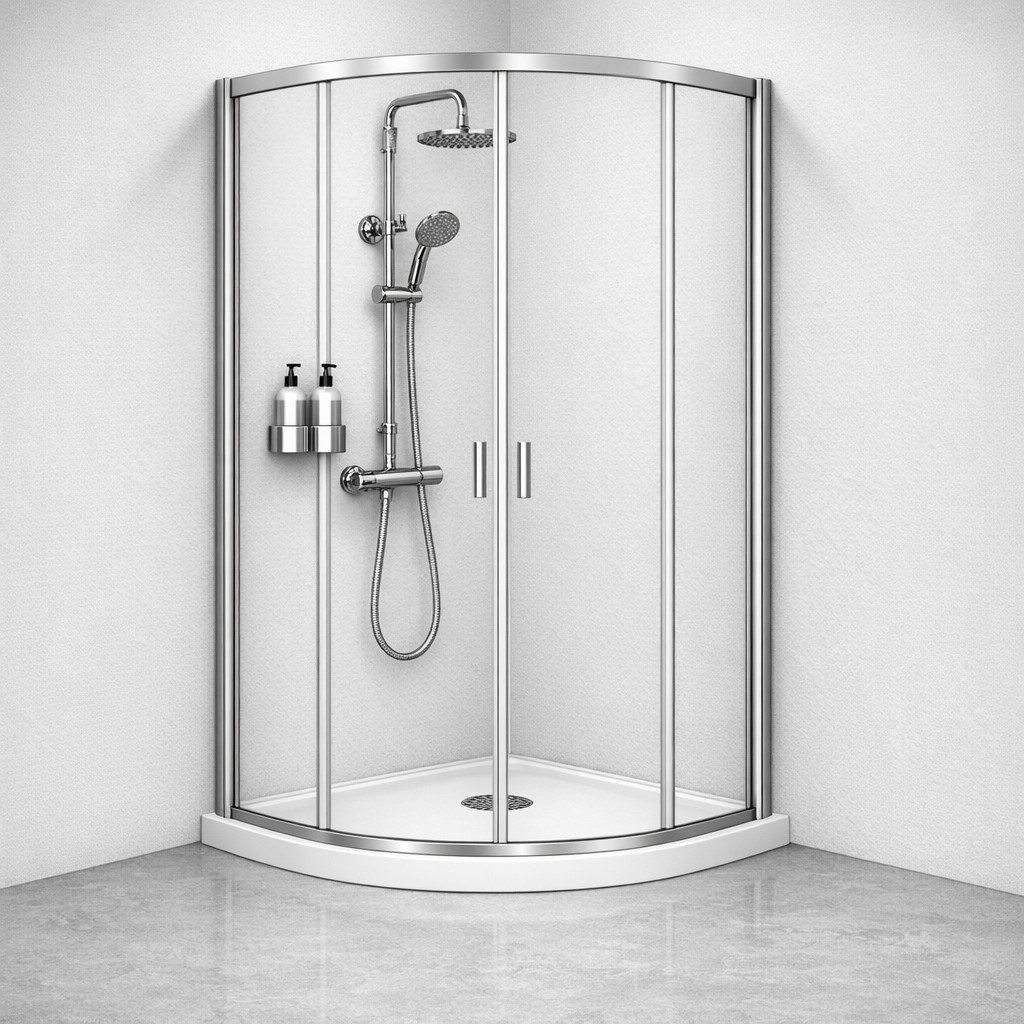 welltime Runddusche Summer, BxT: 80x80 cm, Einscheibensicherheitsglas, Hohe 190 cm, 6mm ESG, Easy Clean, verbessertes Rollensystem