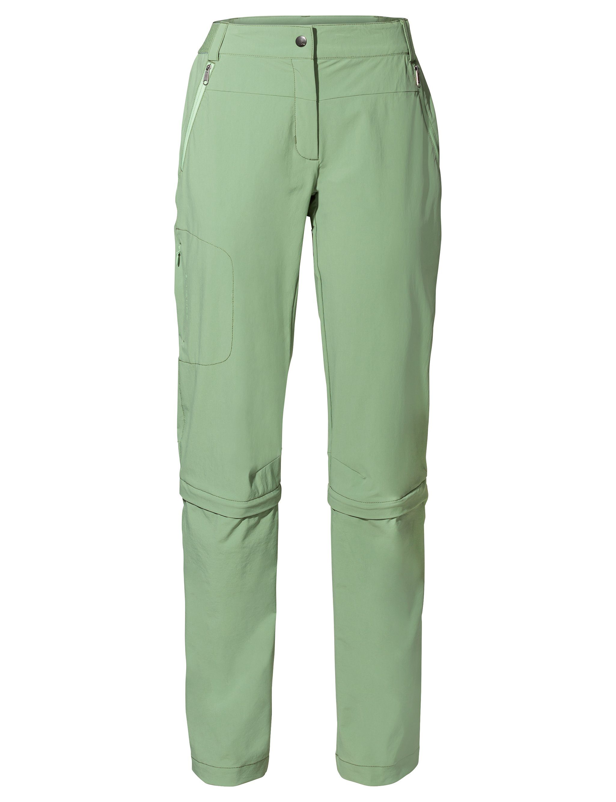 VAUDE Funktionshose Women's Farley Knopf Pants Stretch T-Zip (1-tlg) willow Grüner green III Capri