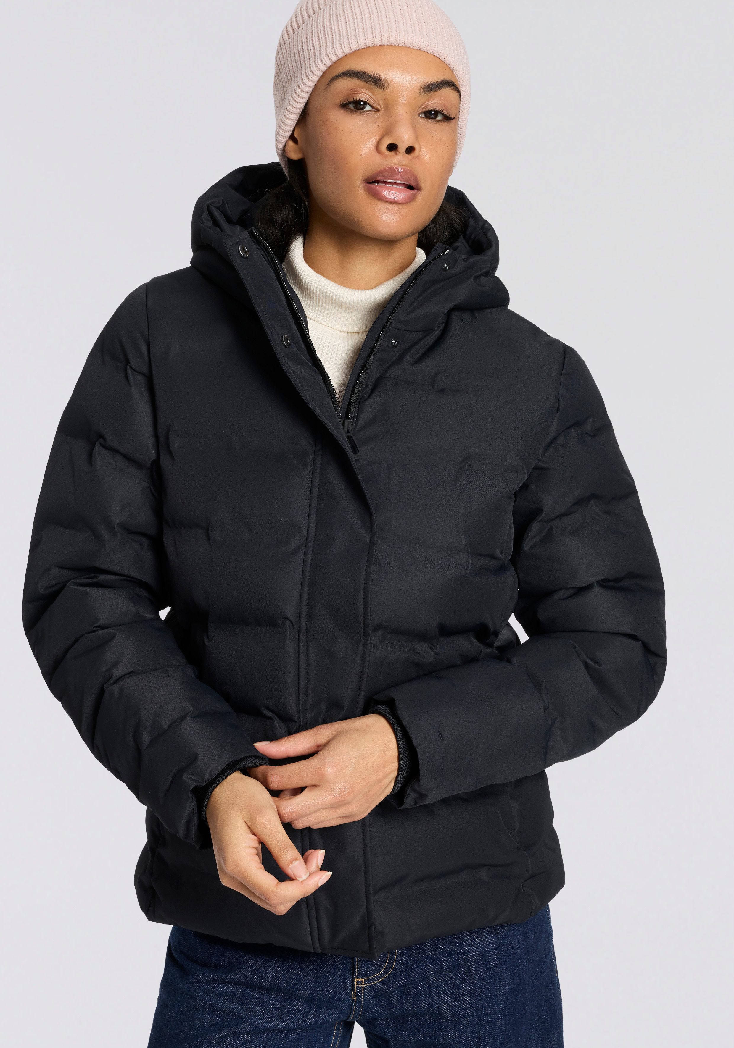 CMP Steppjacke WOMAN JACKET FIX HOOD (1-St) mit fester Kapuze, wärmend, winddicht, wasserabweisend