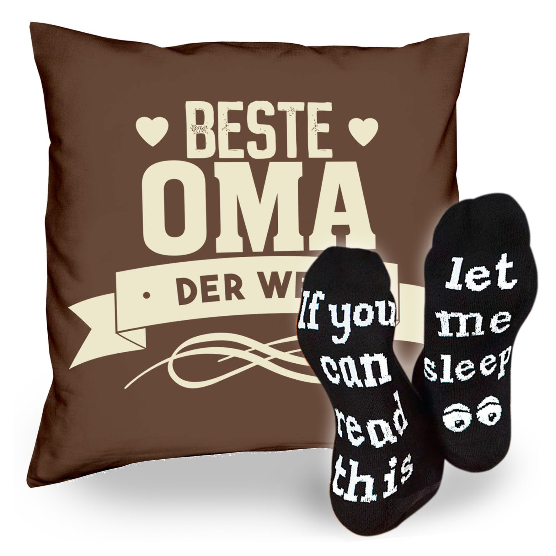 Geschenke Sleep, Geburtstag braun Oma Welt Socken Beste Soreso® Weihnachten Kissen der Muttertag Sprüche Dekokissen &