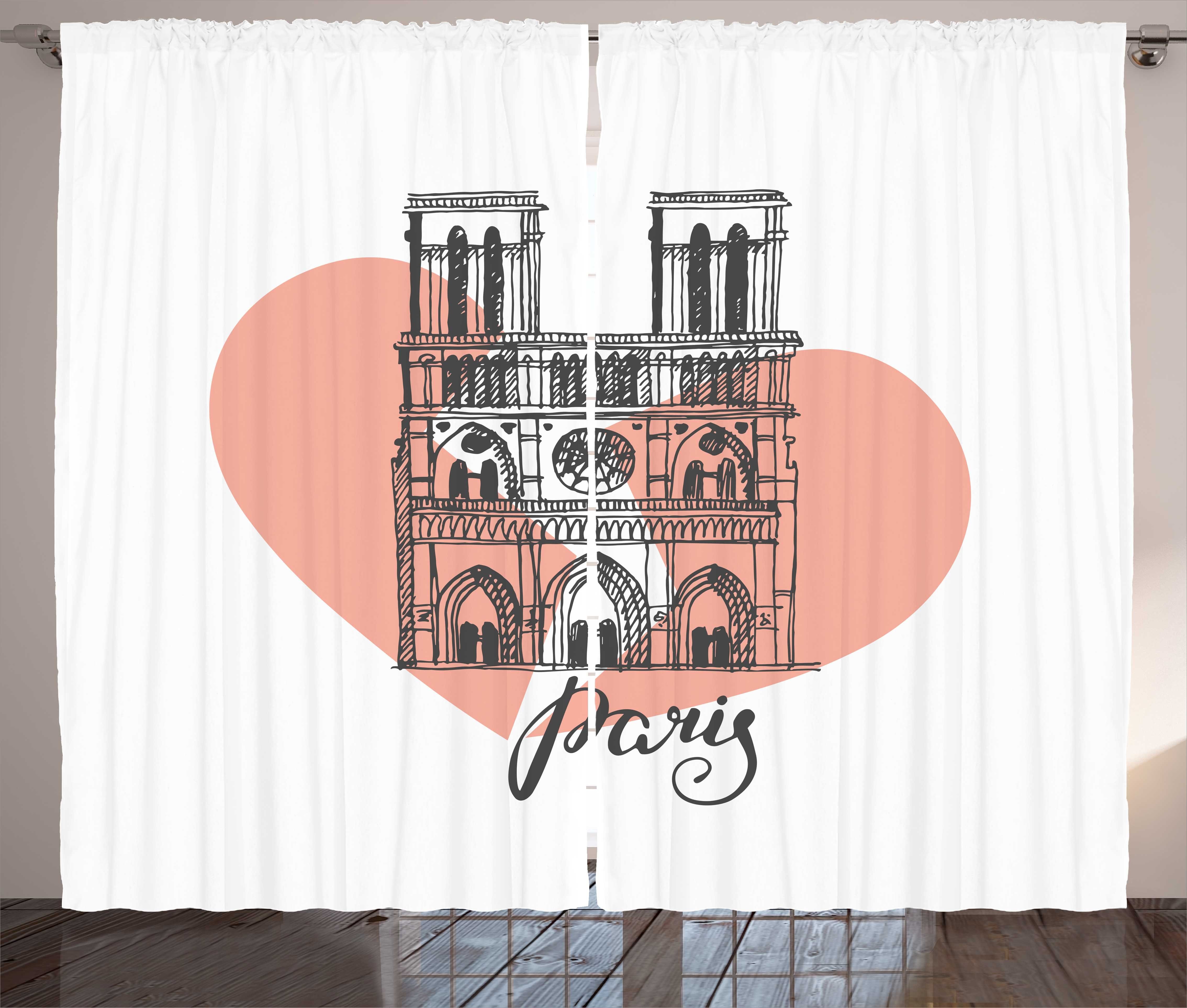 Gardine Schlafzimmer Kräuselband Vorhang und De Herz Gebrochenes Schlaufen Paris Notre Haken, mit Dame Abakuhaus