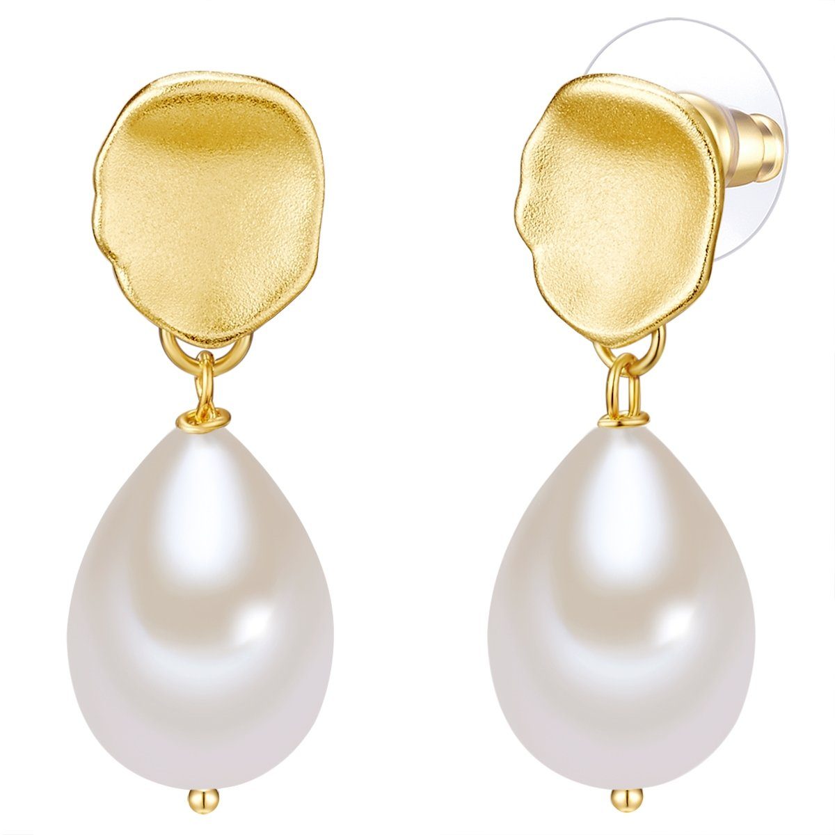 Lulu & Jane Perlenohrringe gelbgold