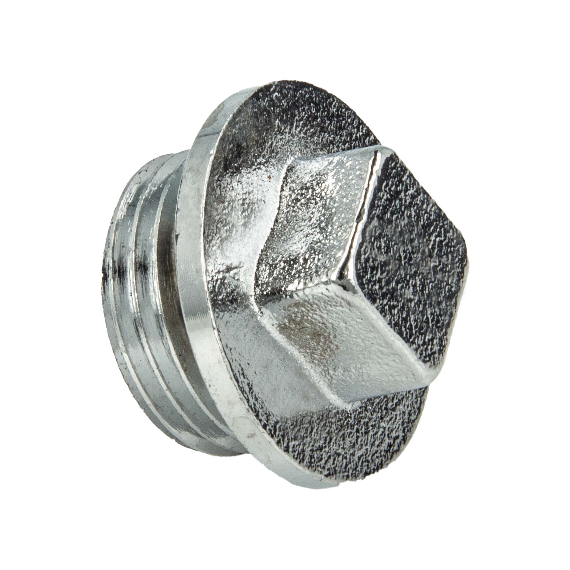 tecuro Gewindefitting Stopfen mit Vierkant, Außengewinde G, Messing glanzverchromt, 3/8 Zoll