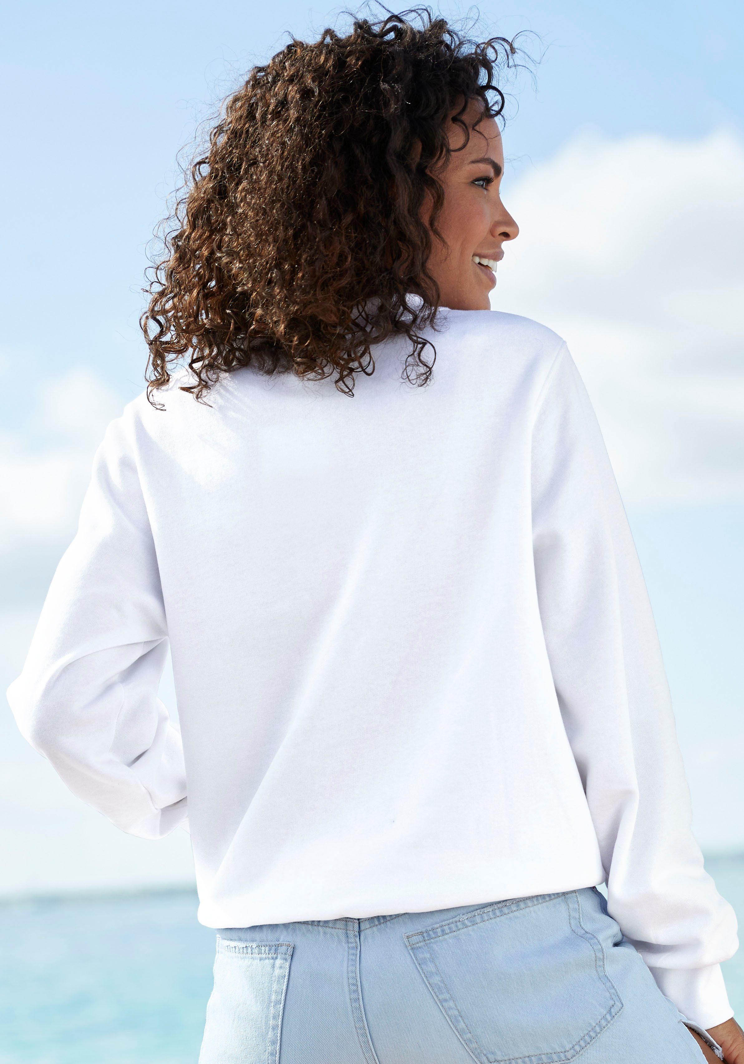 Venice Beach Sweatshirt mit großer Logostickerei, sportlich-casual
