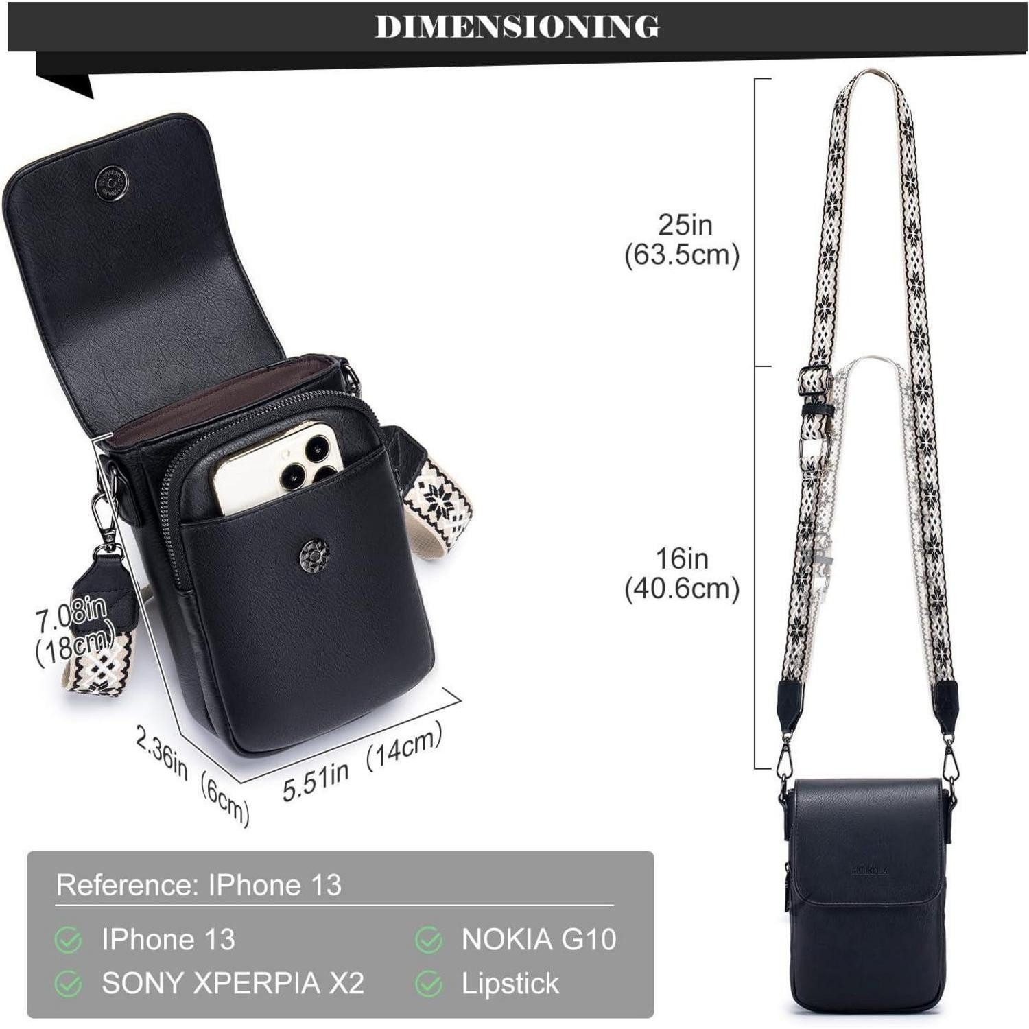 LuxusKollektion Handytasche Handytasche Umhängetasche Damen Kunstleder RFID-Blockierung große – Bild 4 von 5